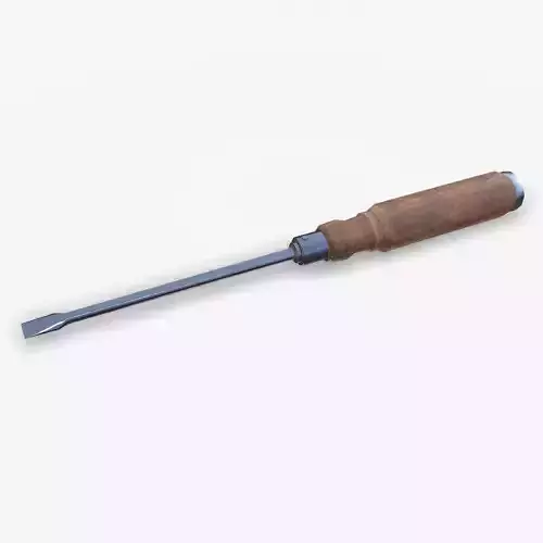 Old Vintage flathead Screwdriver Low-poly PBR Low-poly 3D model