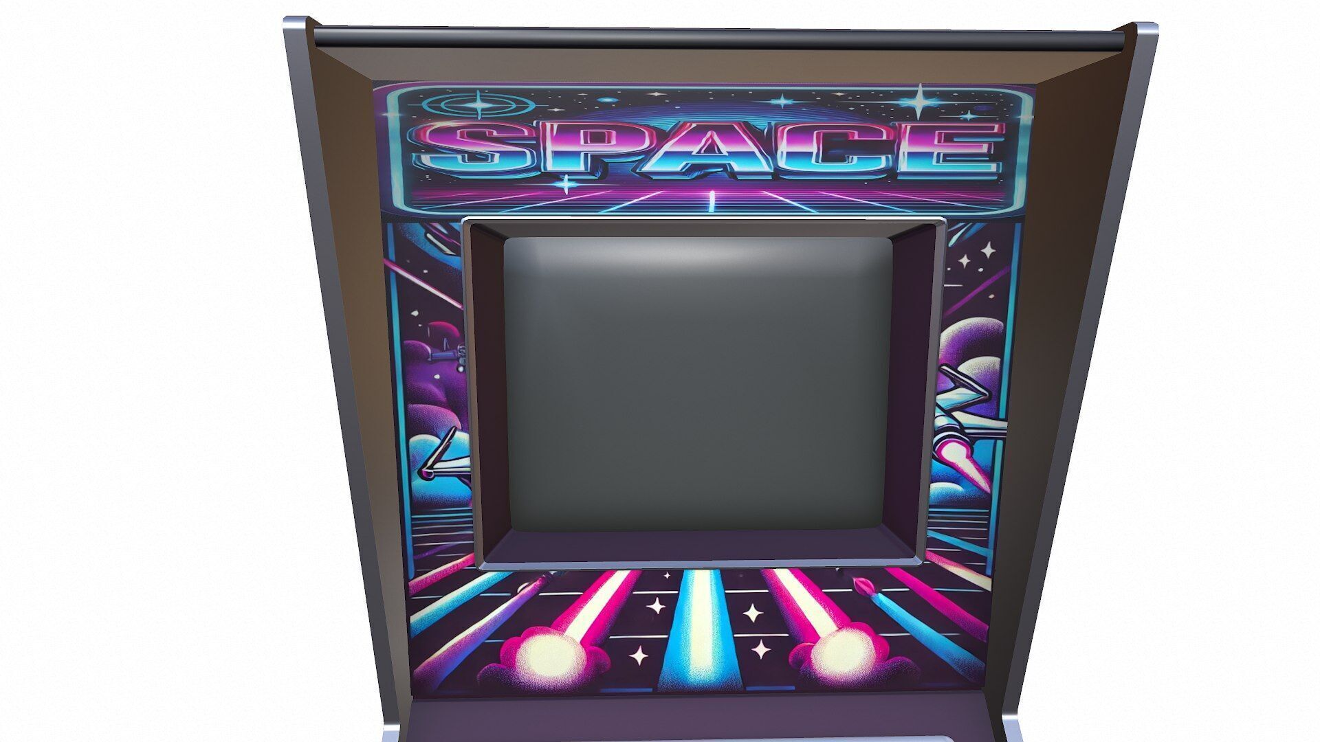 Old Vintage Arcade Machine Low-poly PBR Low-poly 3D model_13