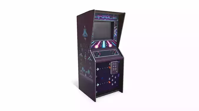 Old Vintage Arcade Machine Low-poly PBR