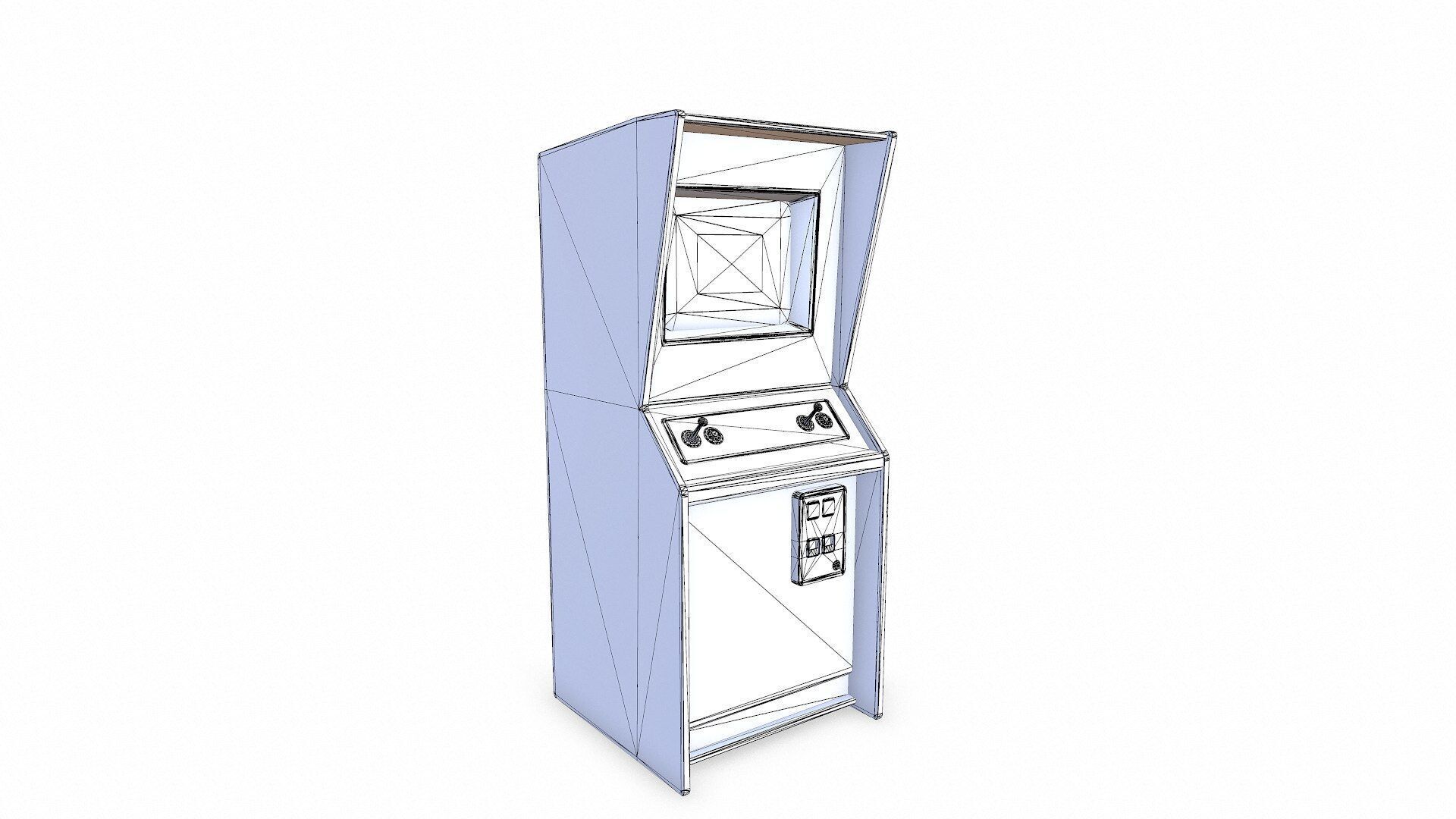 Old Vintage Arcade Machine Low-poly PBR Low-poly 3D model_16