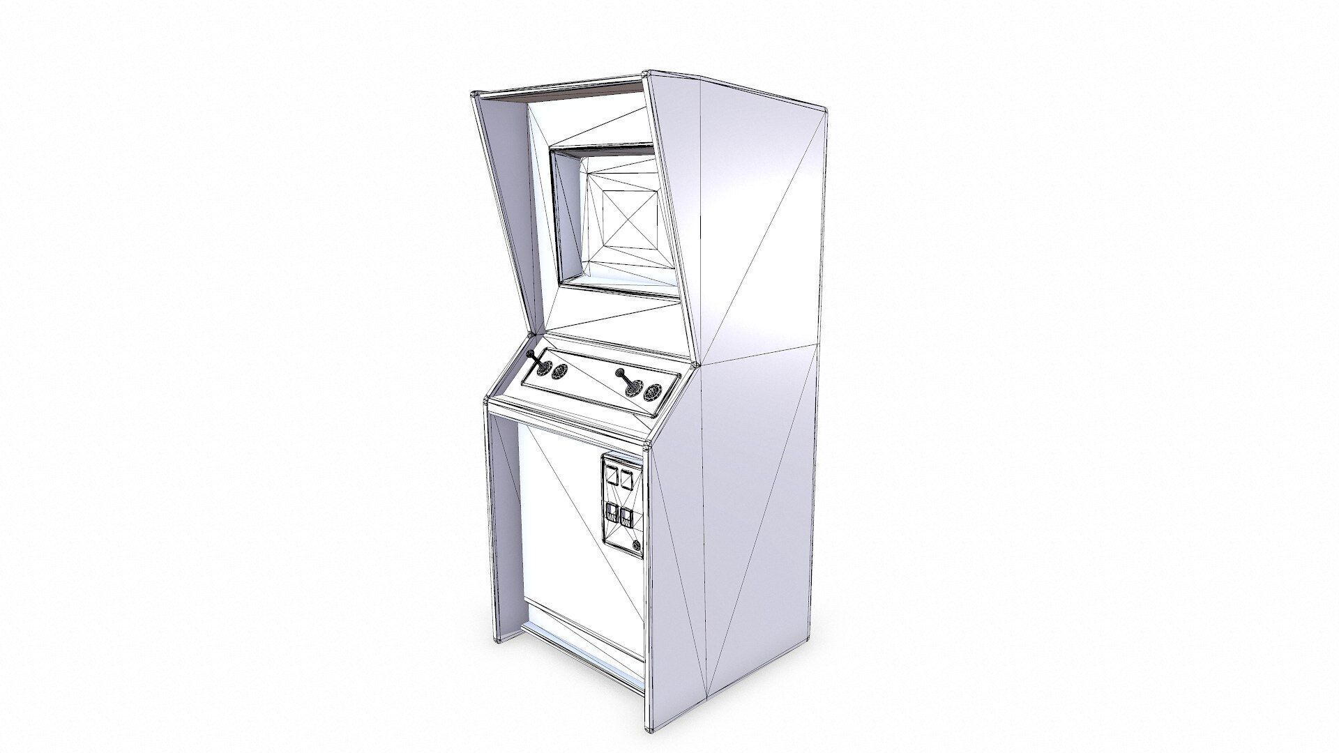 Old Vintage Arcade Machine Low-poly PBR Low-poly 3D model_17
