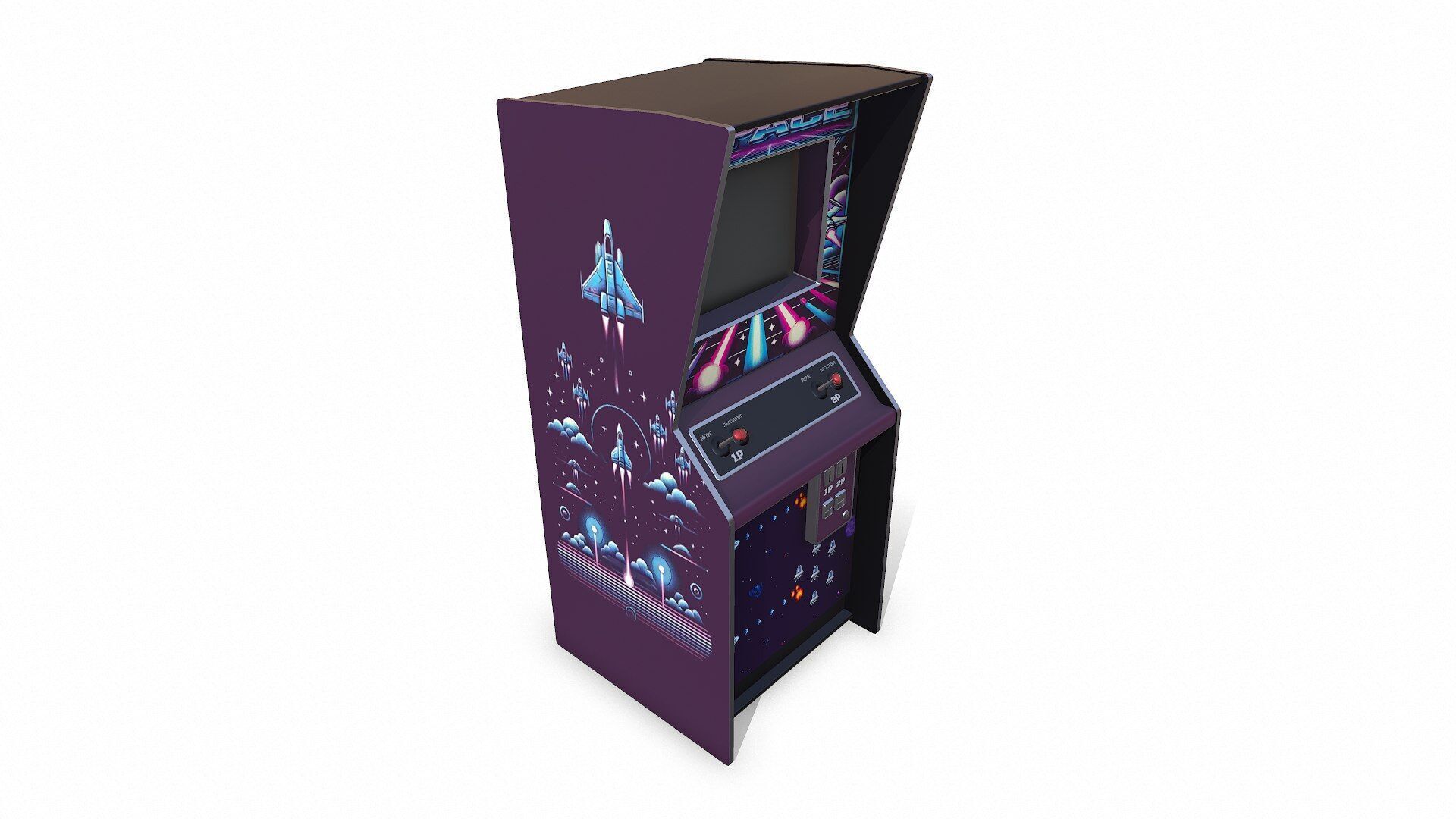 Old Vintage Arcade Machine Low-poly PBR Low-poly 3D model_8
