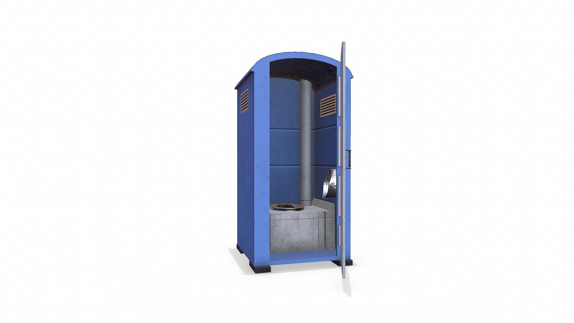 Old Portable Toilet Low-poly PBR Low-poly 3D model_2