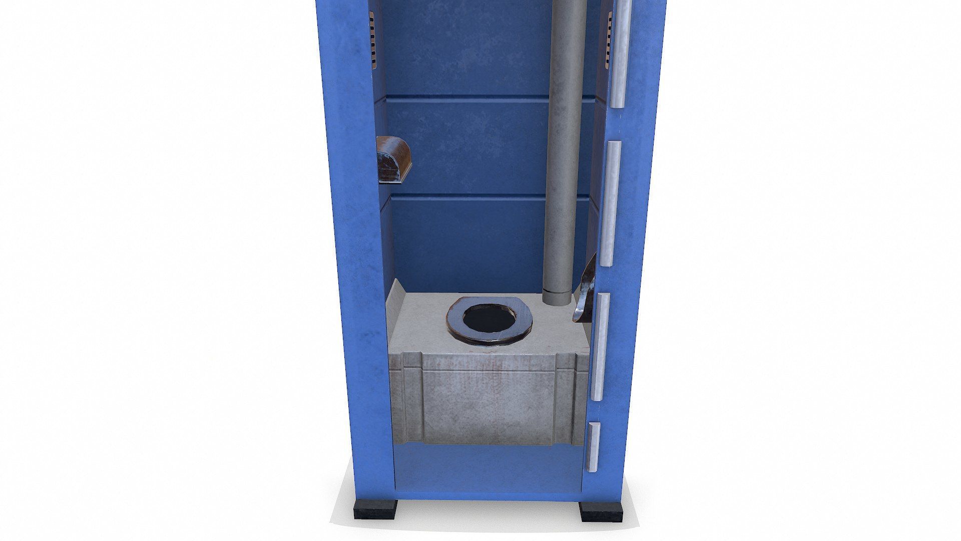 Old Portable Toilet Low-poly PBR Low-poly 3D model_10