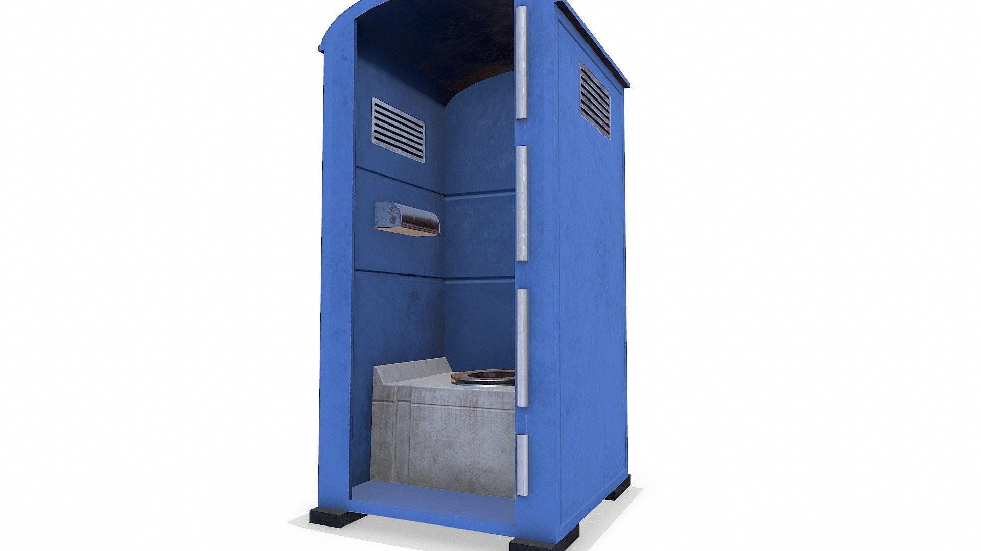 Old Portable Toilet Low-poly PBR Low-poly 3D model_12