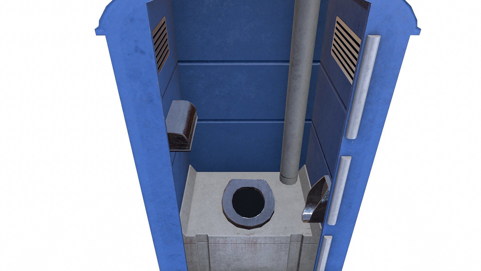 Old Portable Toilet Low-poly PBR Low-poly 3D model_13