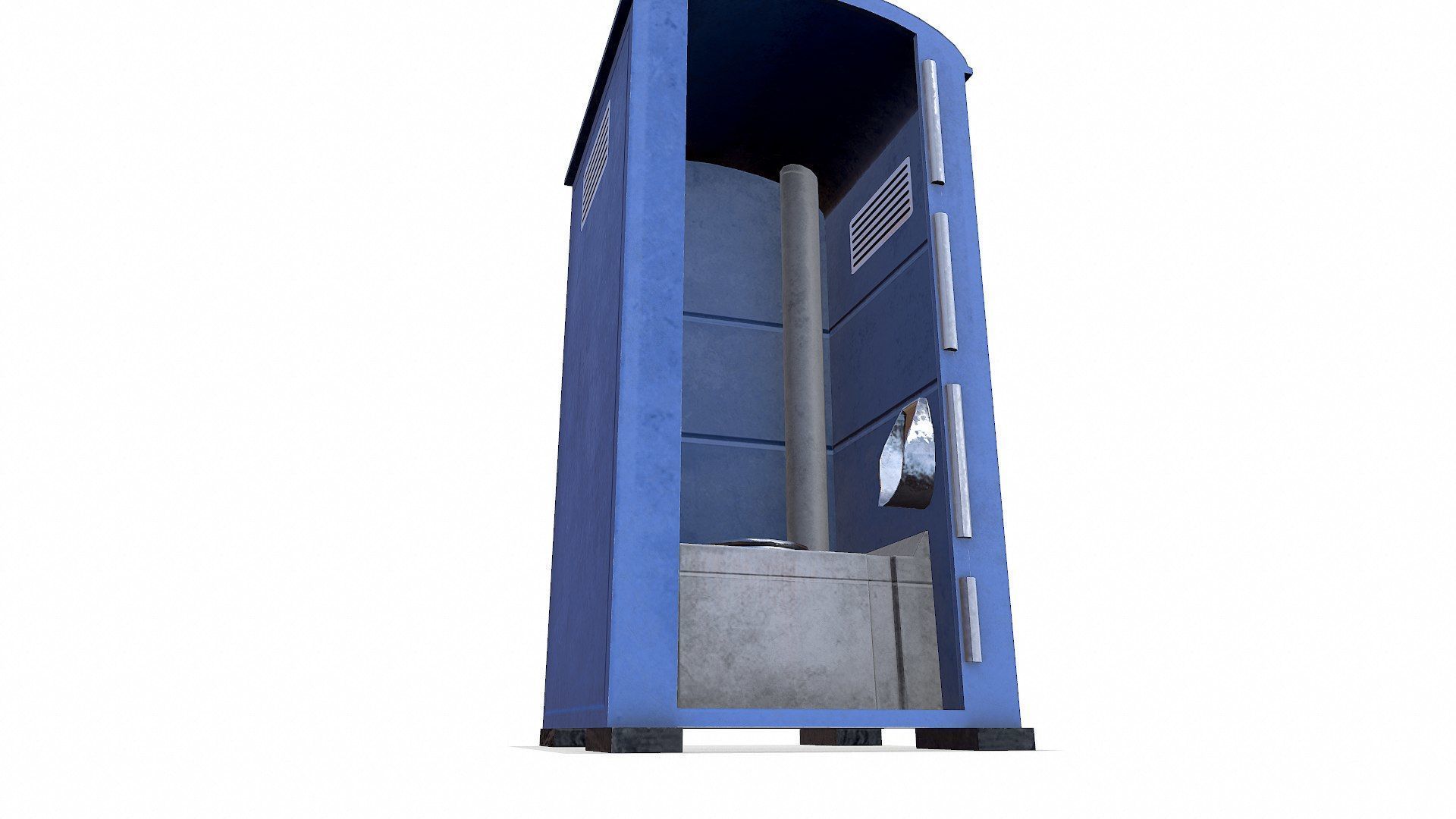 Old Portable Toilet Low-poly PBR Low-poly 3D model_11