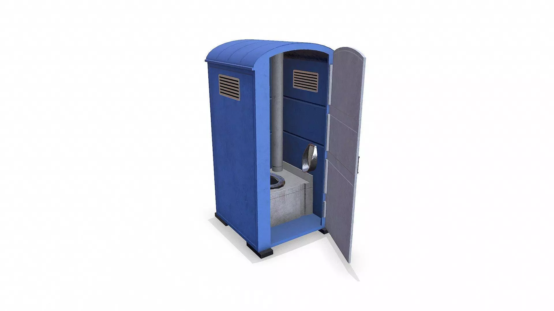 Old Portable Toilet Low-poly PBR Low-poly 3D model_0