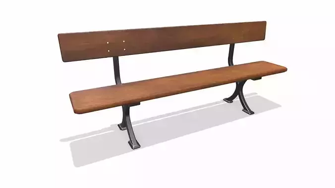 Old Outdoor Bench 01 Low-poly PBR