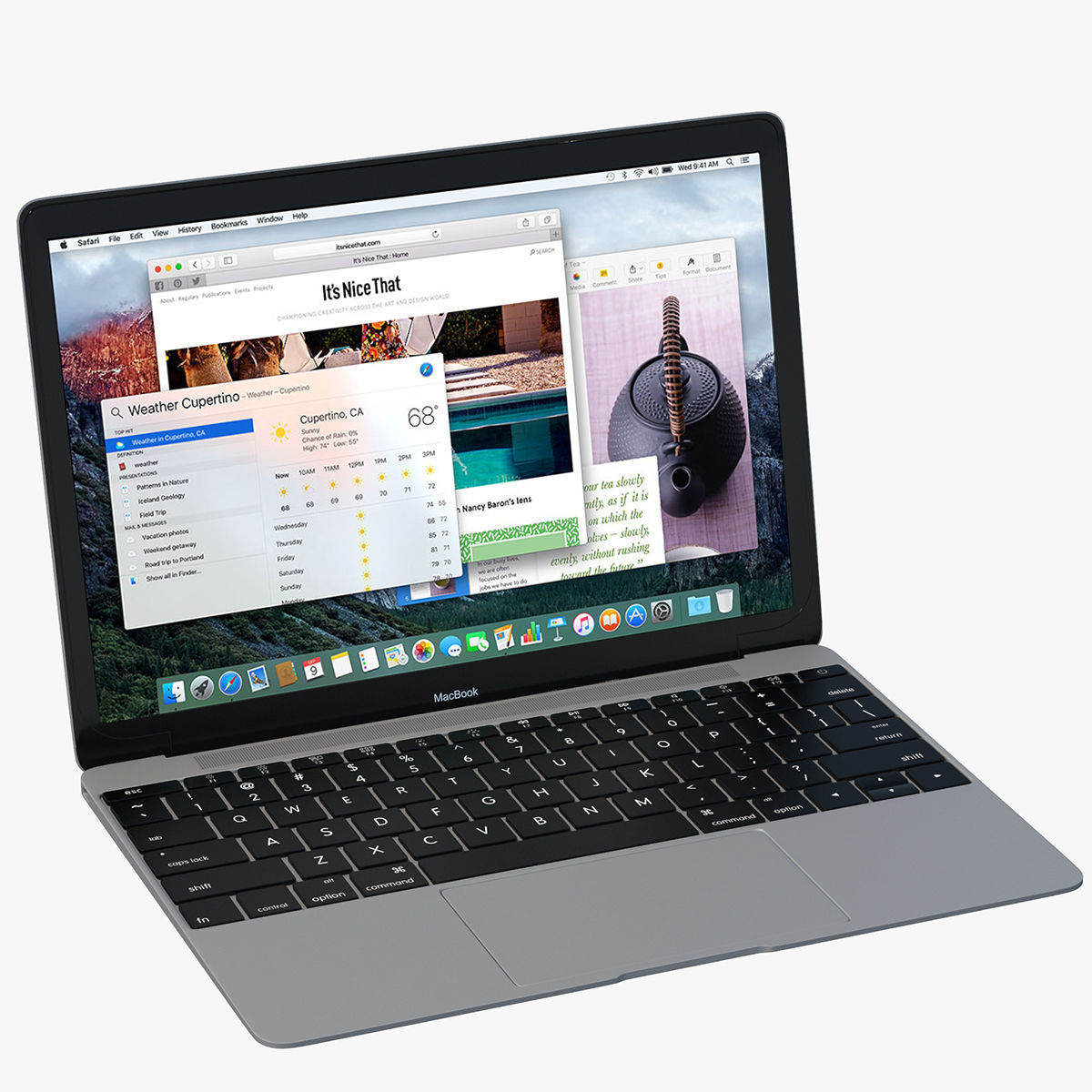 Apple Macbook Gray 3D model_5