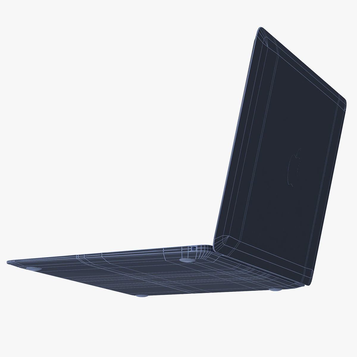 Apple Macbook Gray 3D model_11