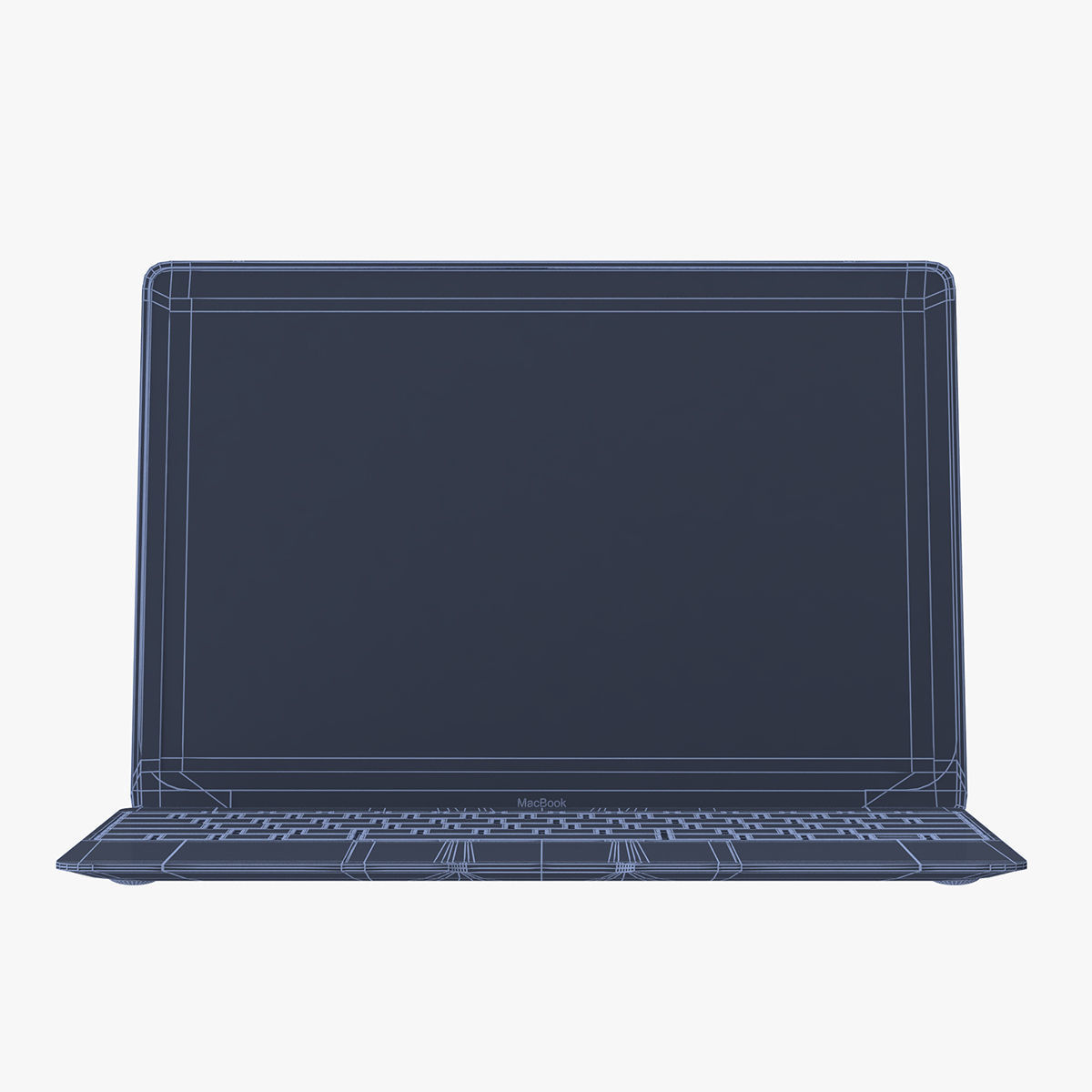 Apple Macbook Gray 3D model_12