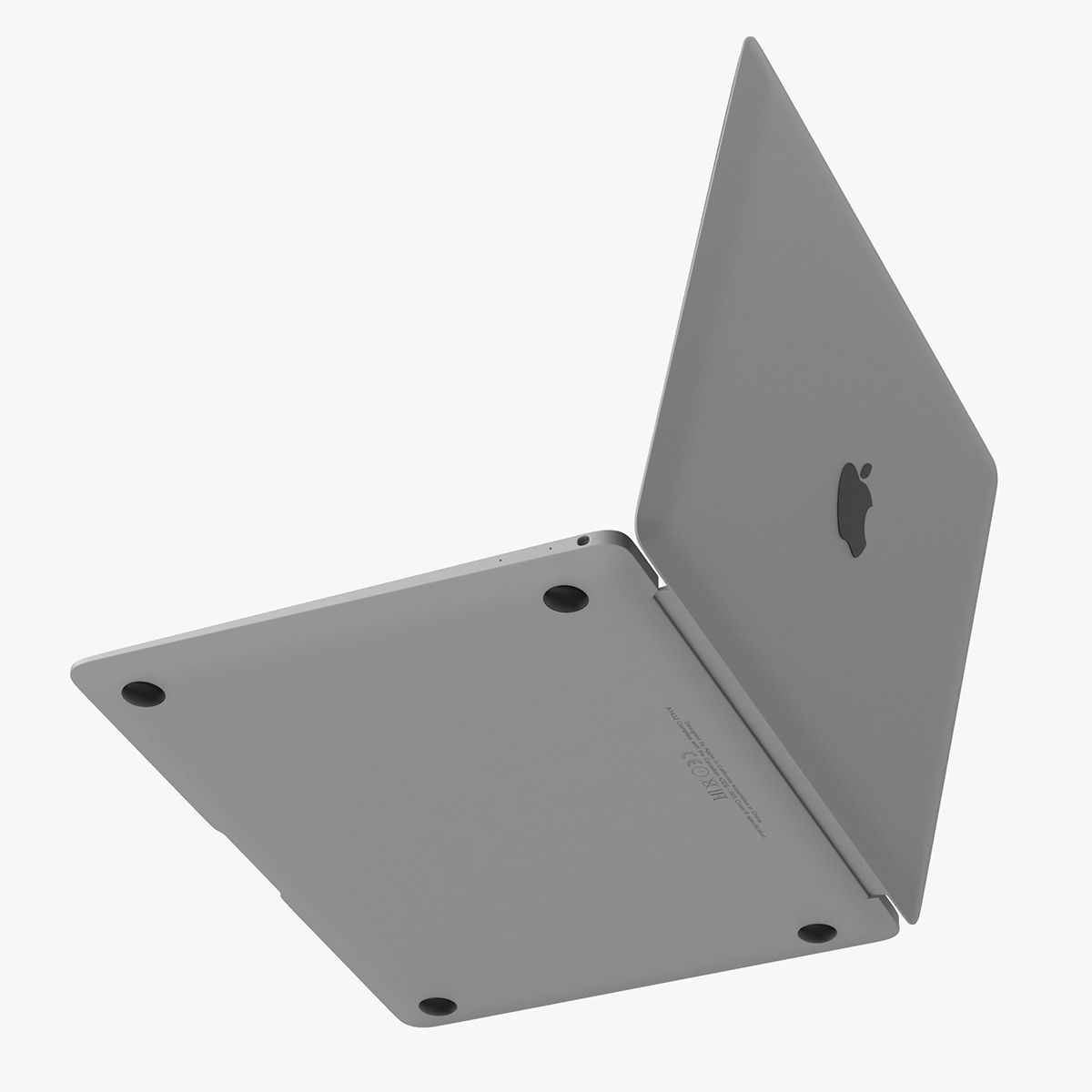 Apple Macbook Gray 3D model_9