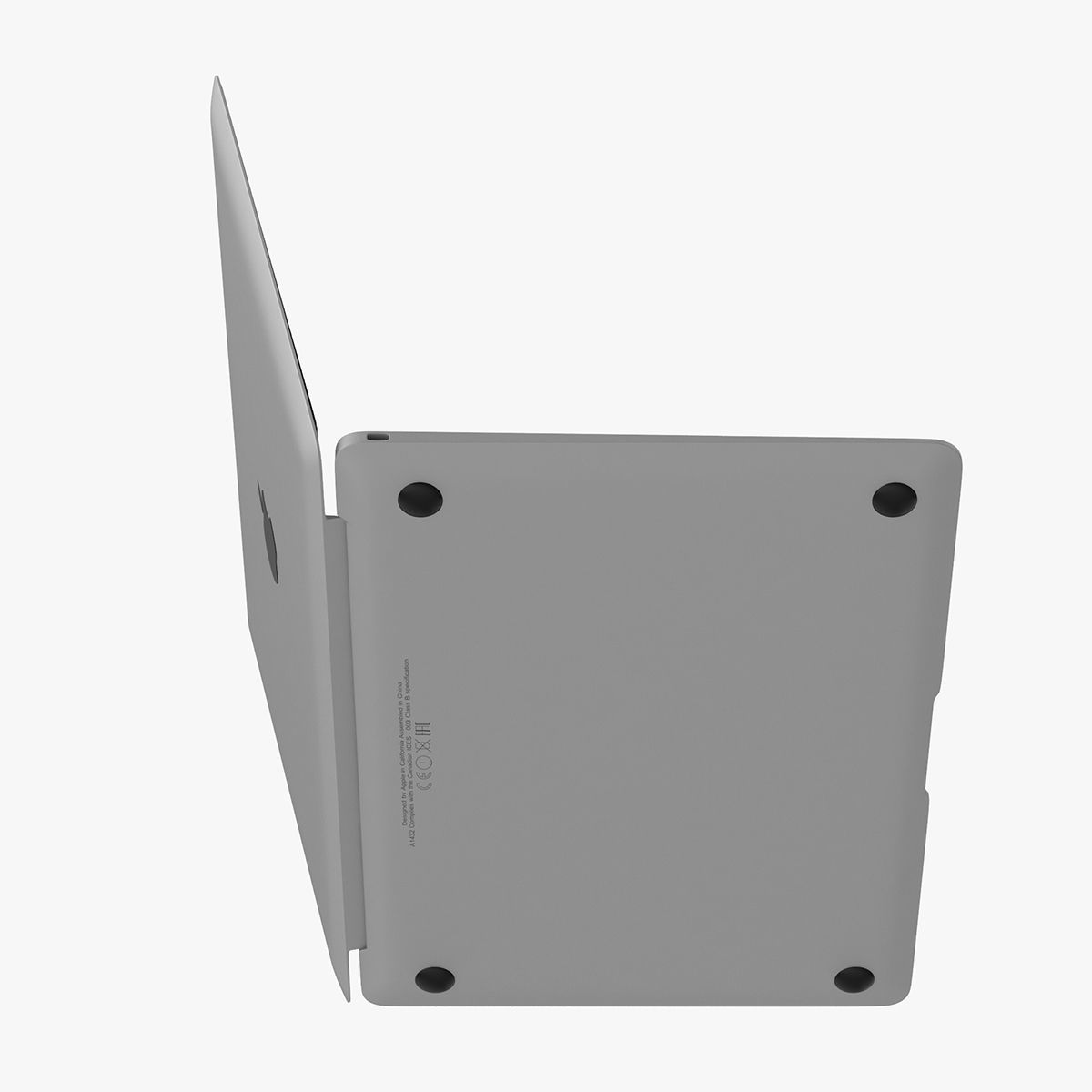 Apple Macbook Gray 3D model_10