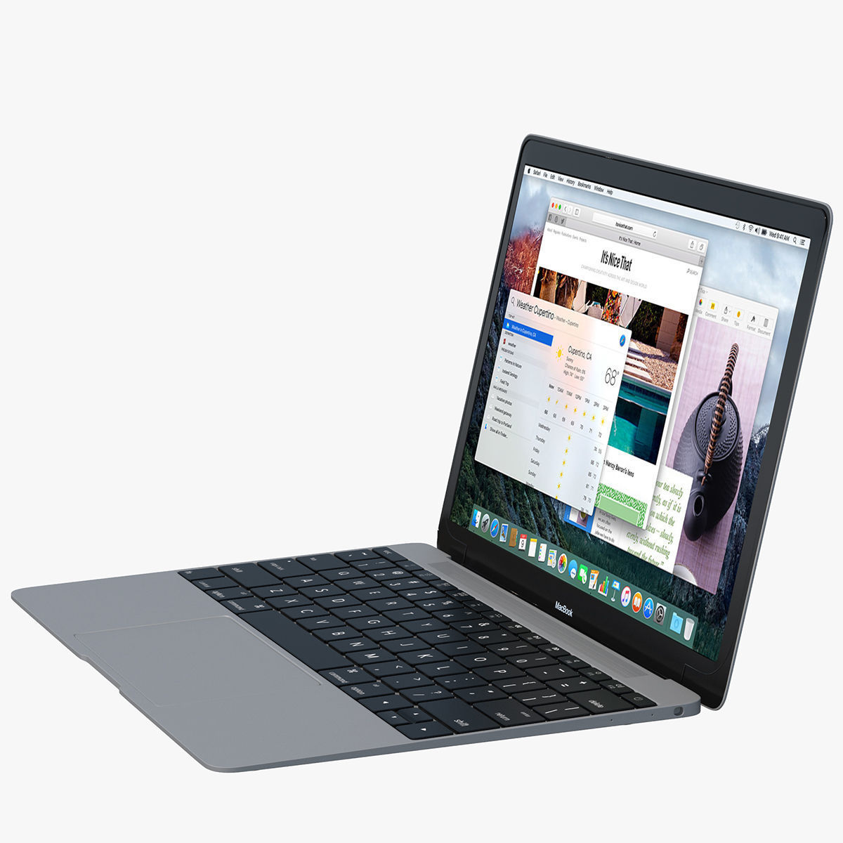 Apple Macbook Gray 3D model_6