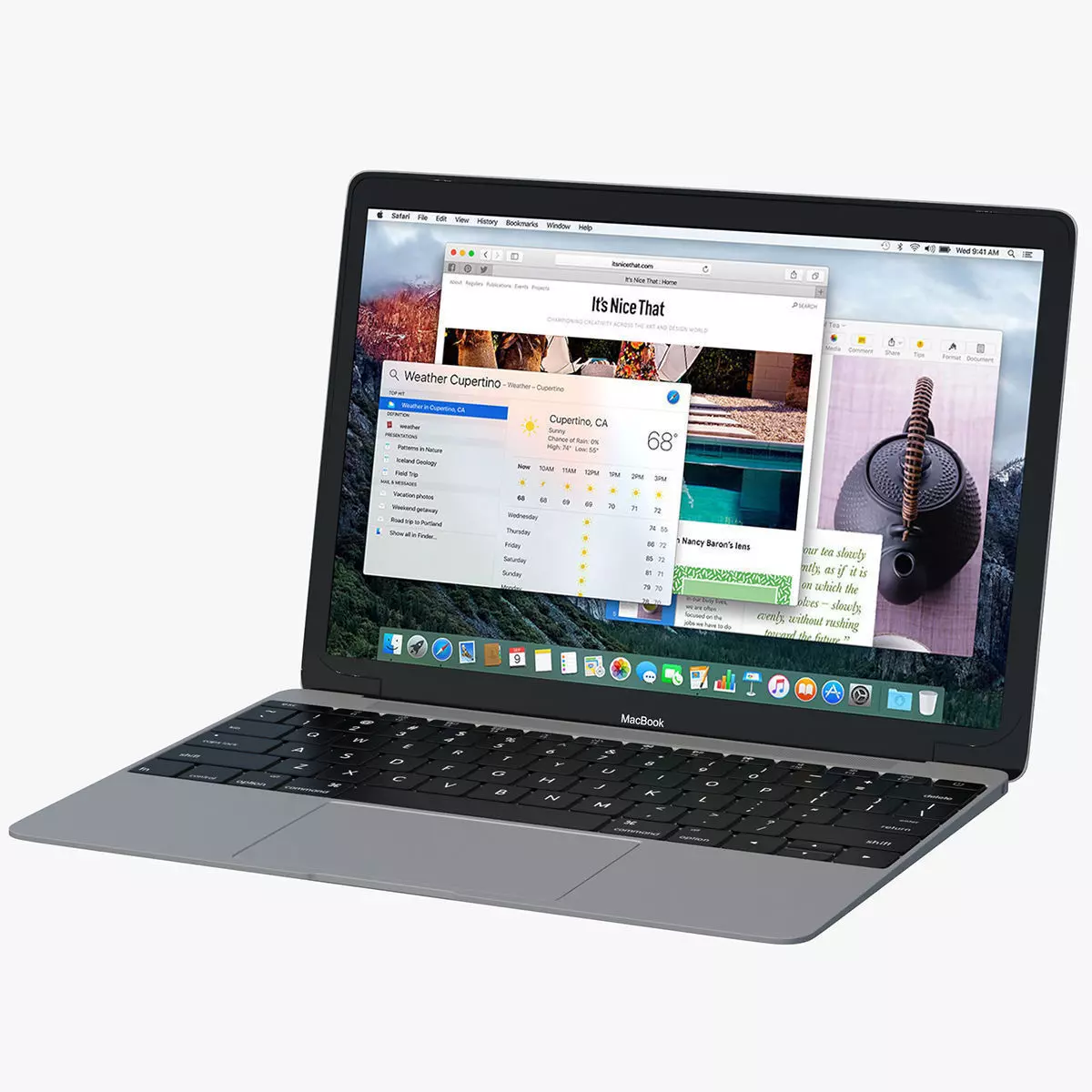 Apple Macbook Gray 3D model_0