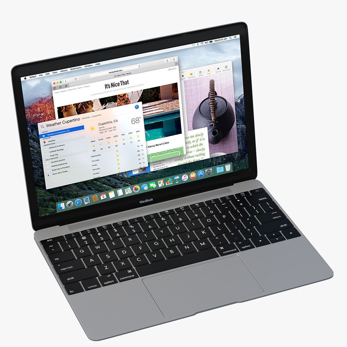 Apple Macbook Gray 3D model_7