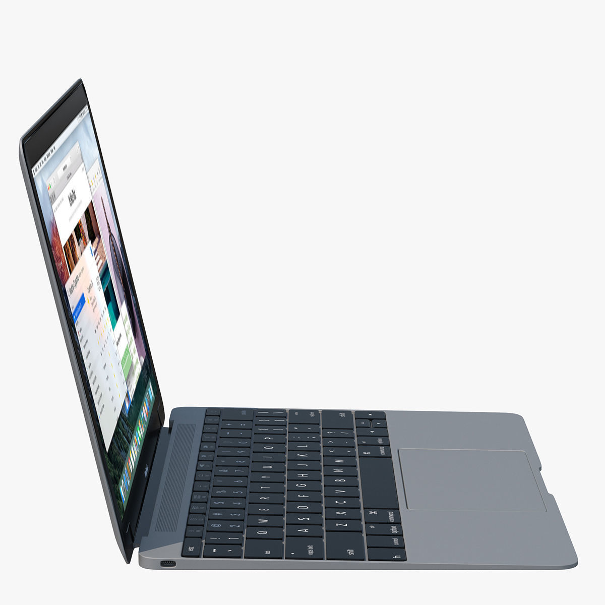 Apple Macbook Gray 3D model_2