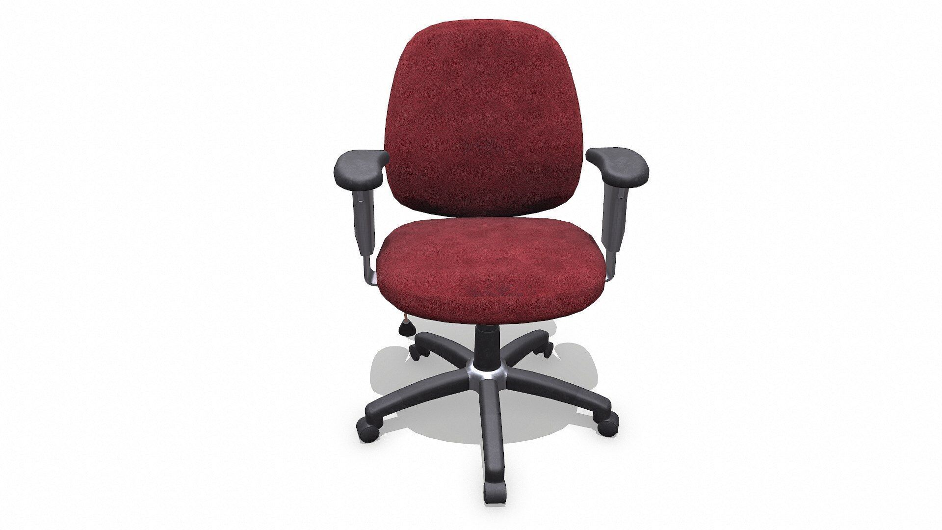 Old Office Chair 2 Low-poly PBR Low-poly 3D model_3