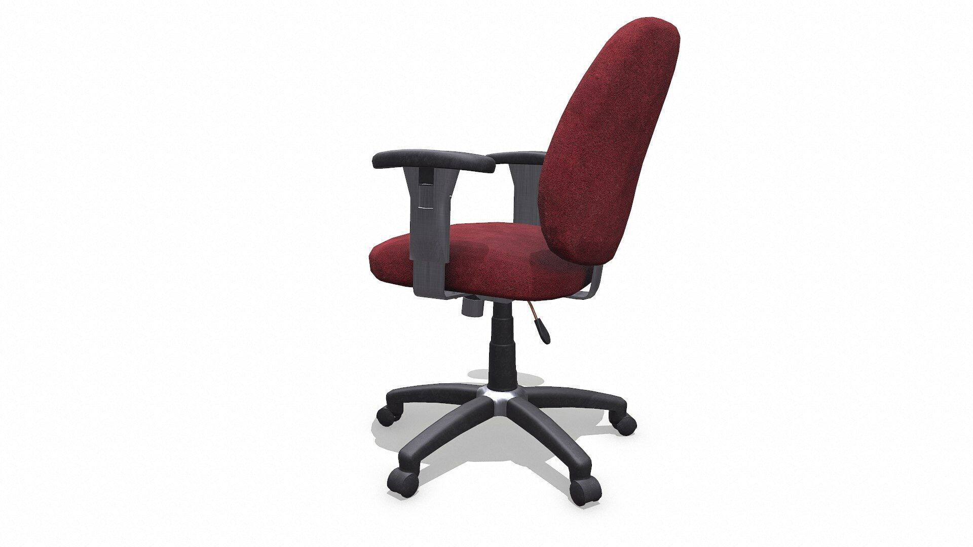 Old Office Chair 2 Low-poly PBR Low-poly 3D model_7