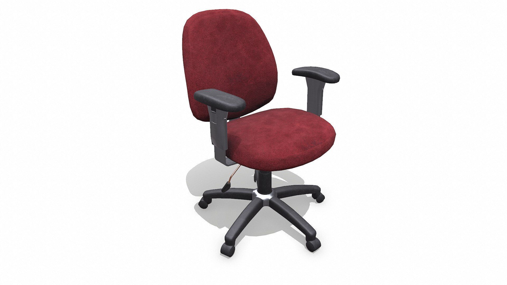 Old Office Chair 2 Low-poly PBR Low-poly 3D model_2