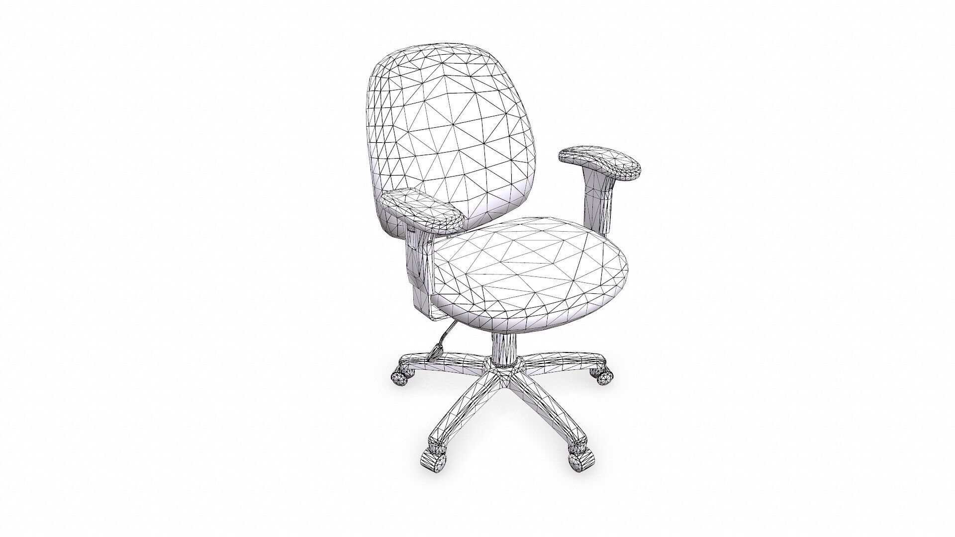 Old Office Chair 2 Low-poly PBR Low-poly 3D model_17