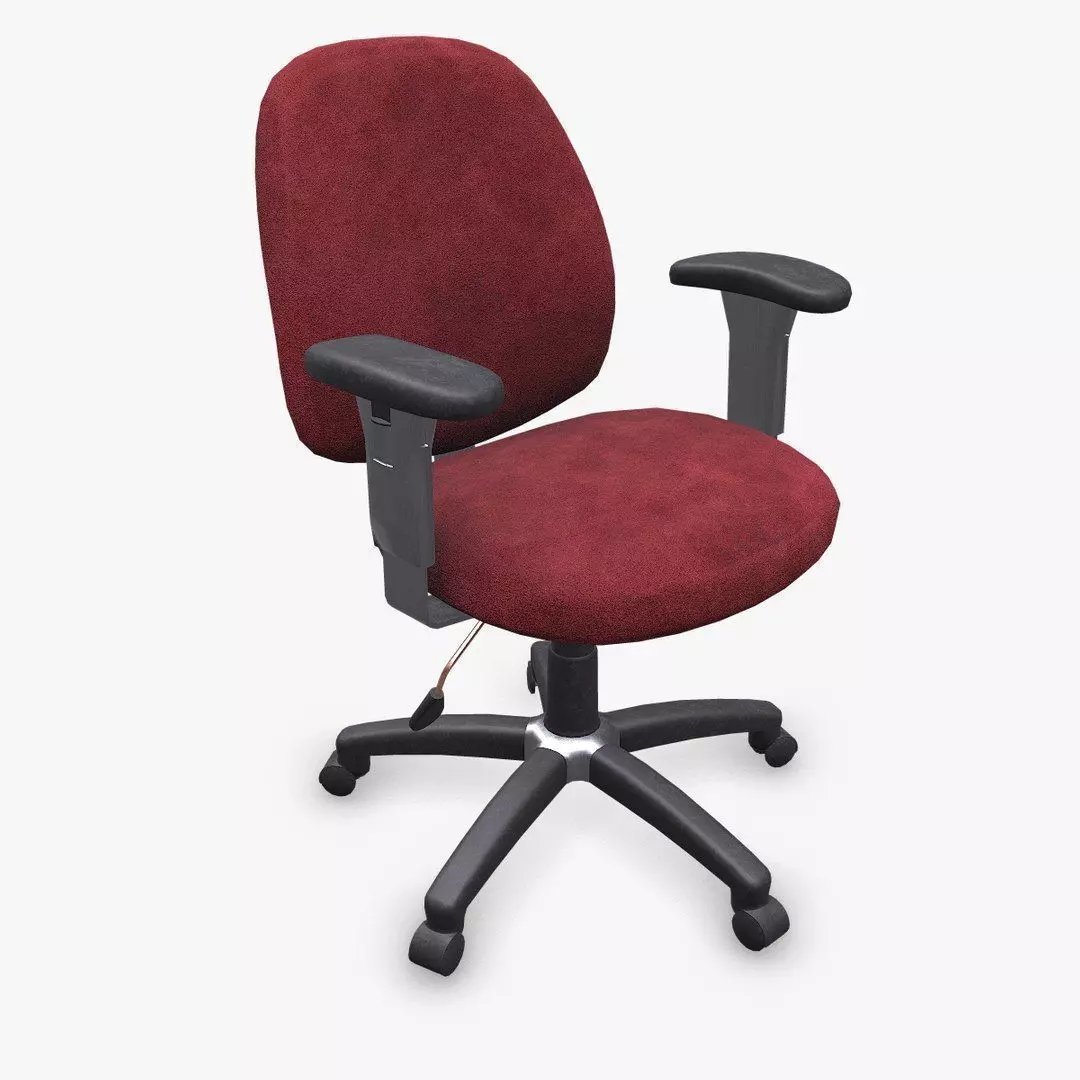 Old Office Chair 2 Low-poly PBR Low-poly 3D model_0