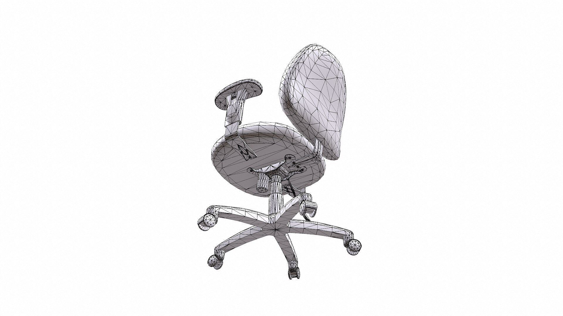 Old Office Chair 2 Low-poly PBR Low-poly 3D model_19