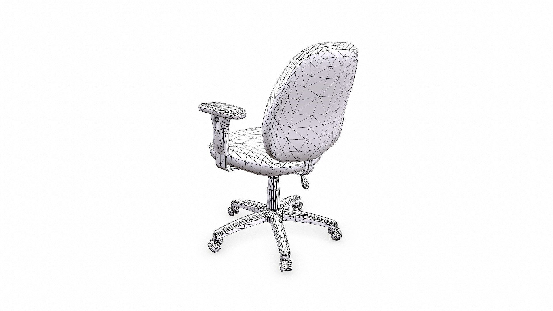 Old Office Chair 2 Low-poly PBR Low-poly 3D model_18