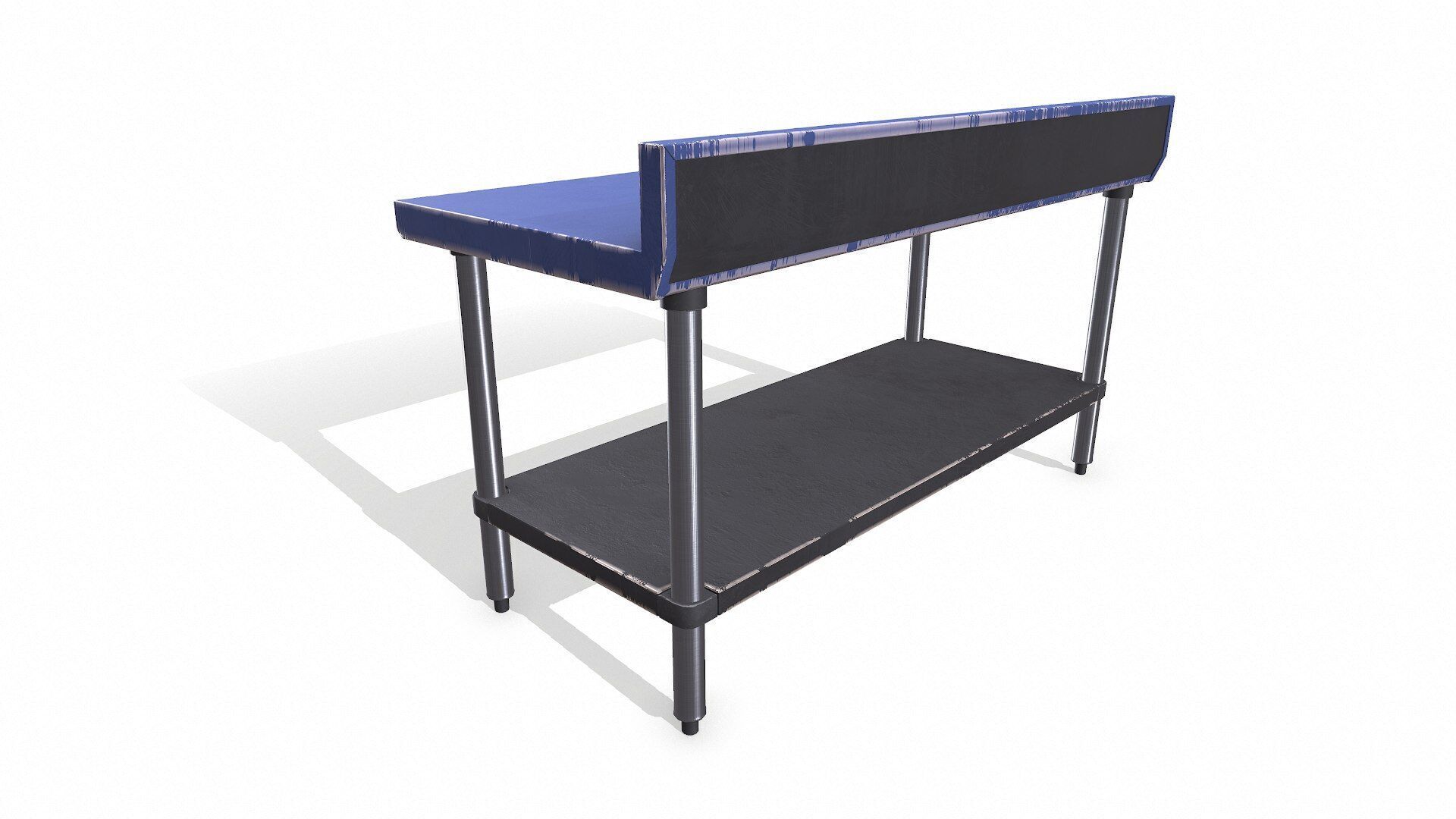 Old Metal Workbench Low-poly PBR Low-poly 3D model_7