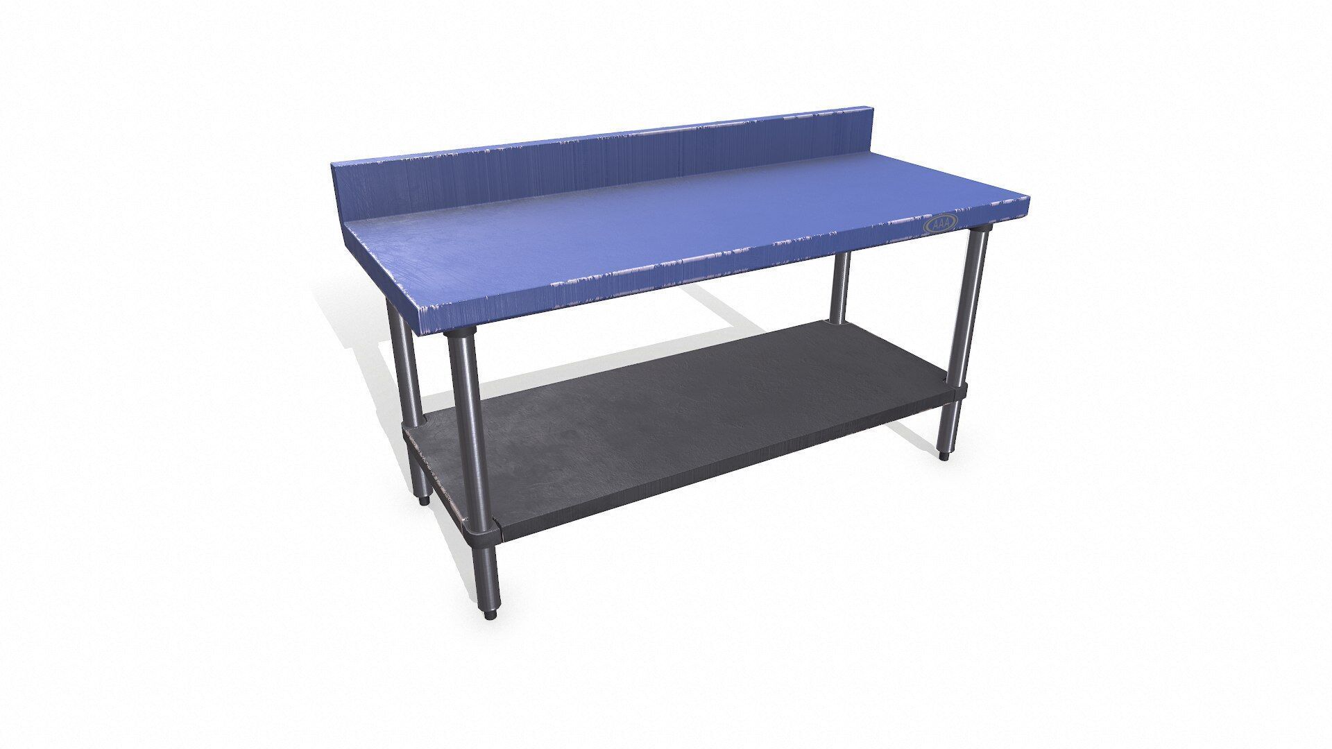 Old Metal Workbench Low-poly PBR Low-poly 3D model_2