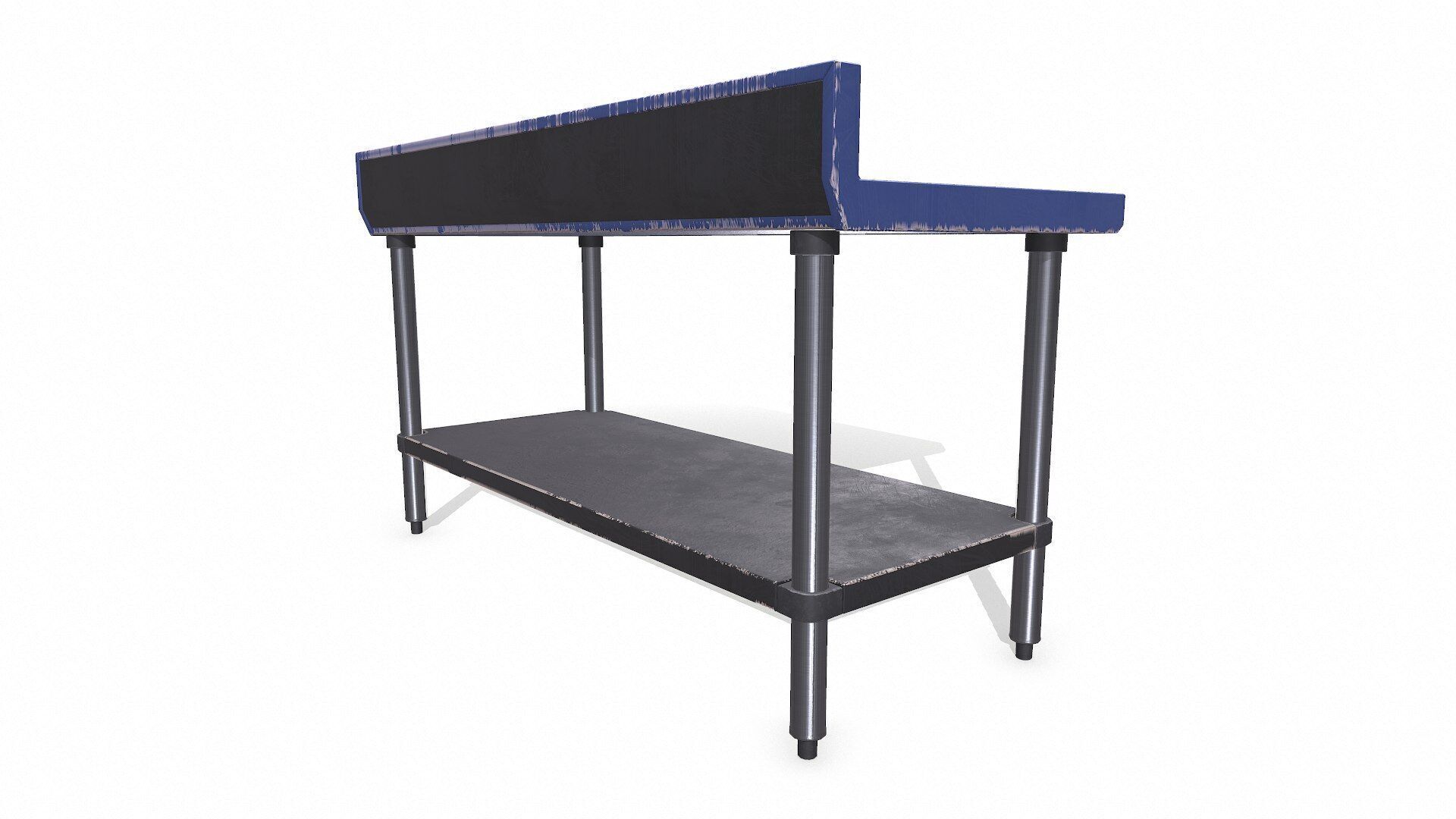 Old Metal Workbench Low-poly PBR Low-poly 3D model_9