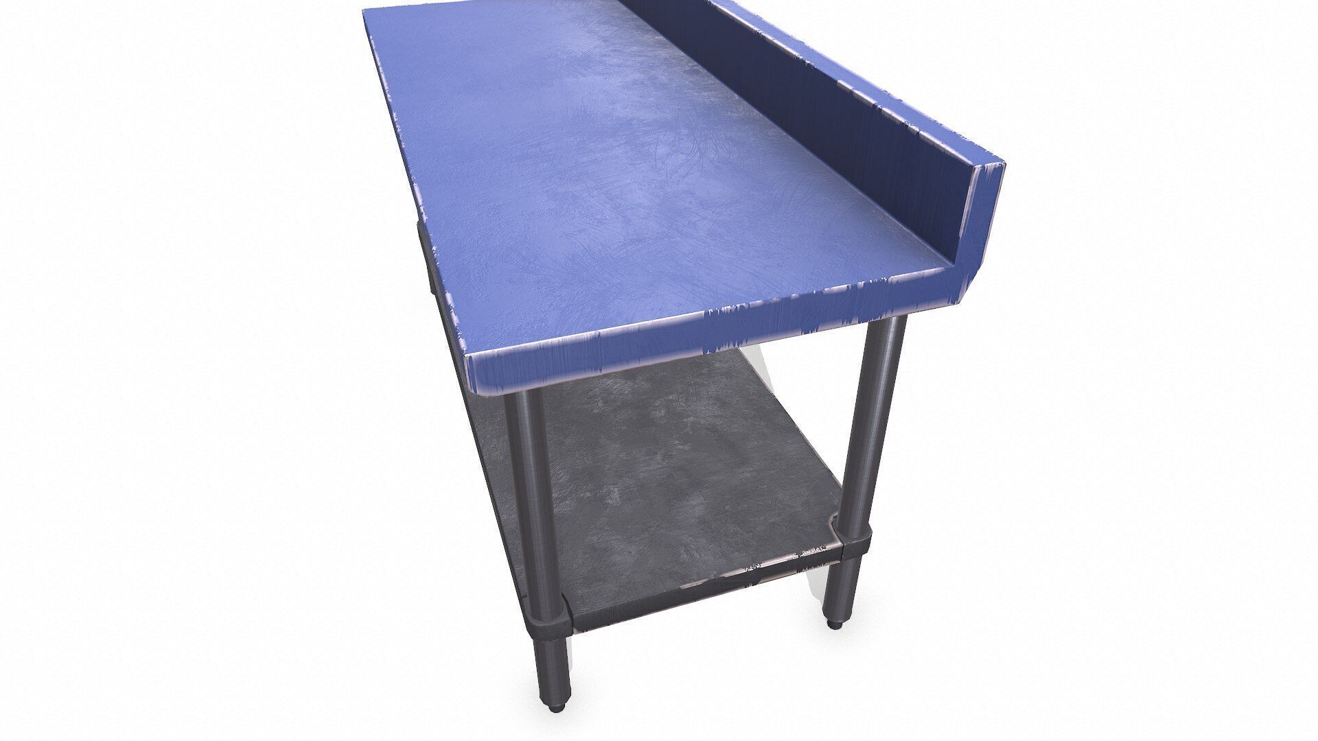 Old Metal Workbench Low-poly PBR Low-poly 3D model_5