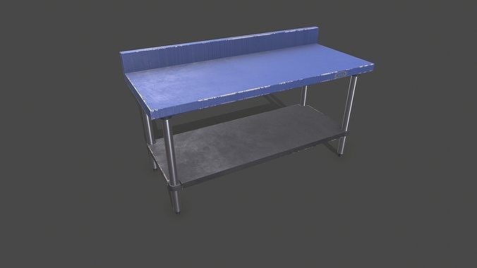 Old Metal Workbench Low-poly PBR Low-poly 3D model