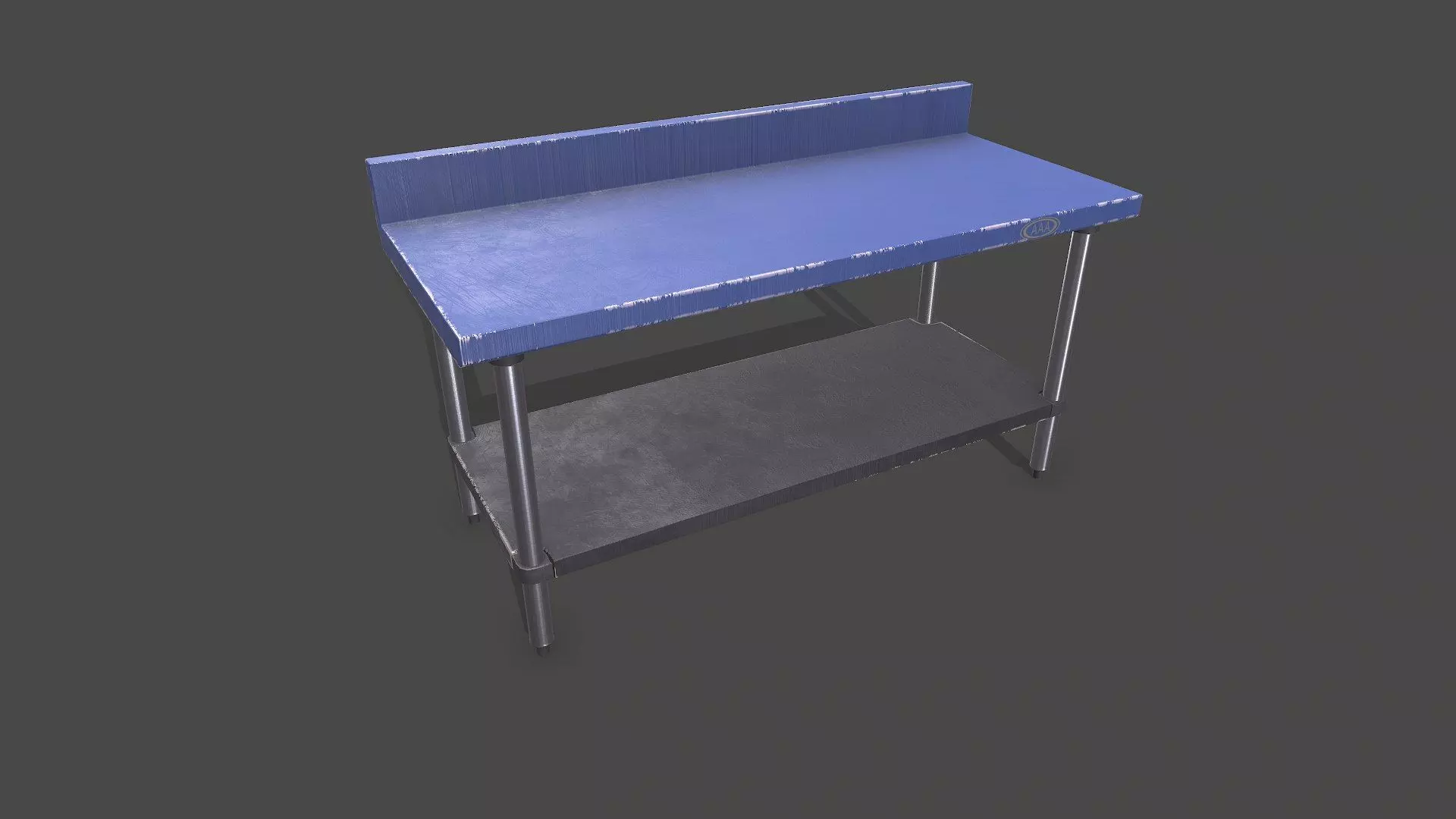 Old Metal Workbench Low-poly PBR Low-poly 3D model_0