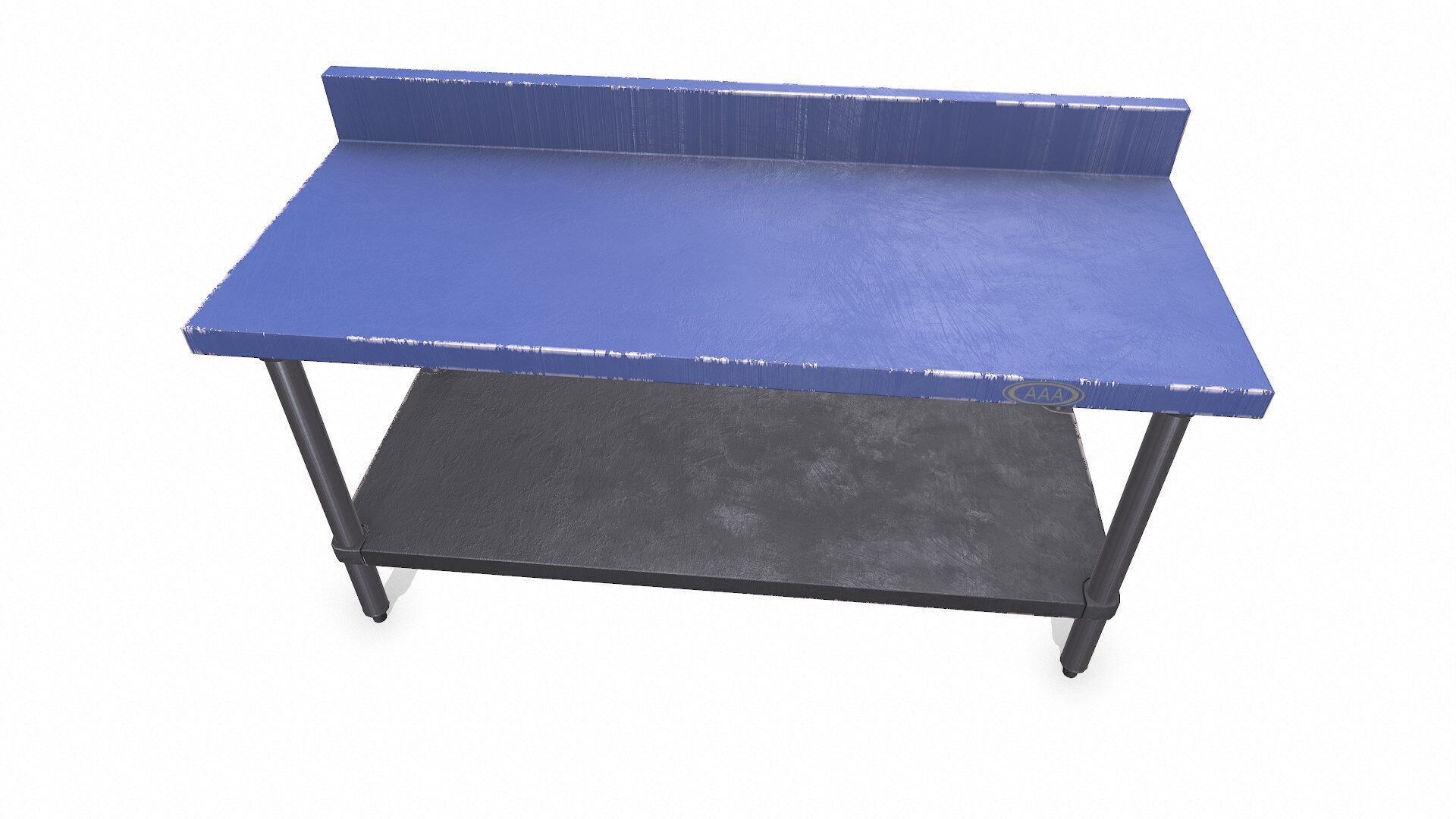 Old Metal Workbench Low-poly PBR Low-poly 3D model_3