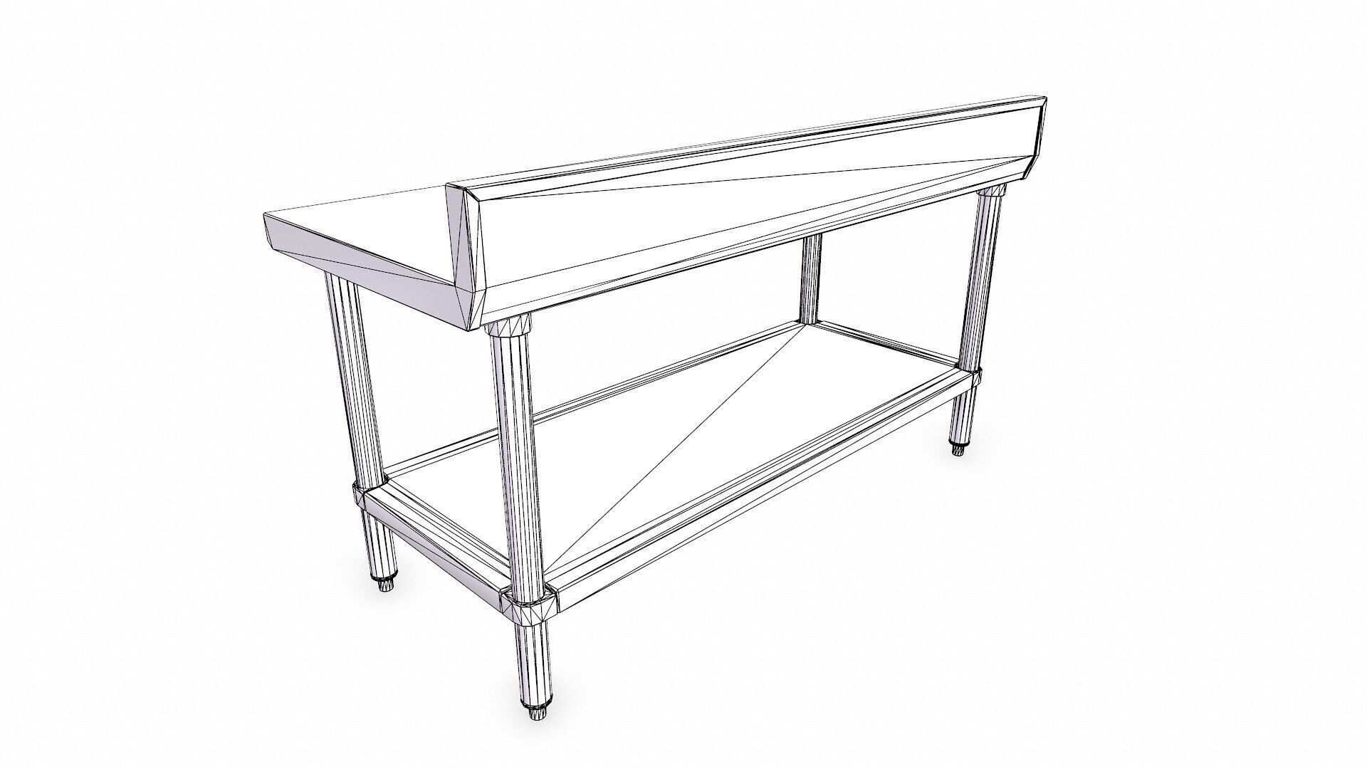 Old Metal Workbench Low-poly PBR Low-poly 3D model_15