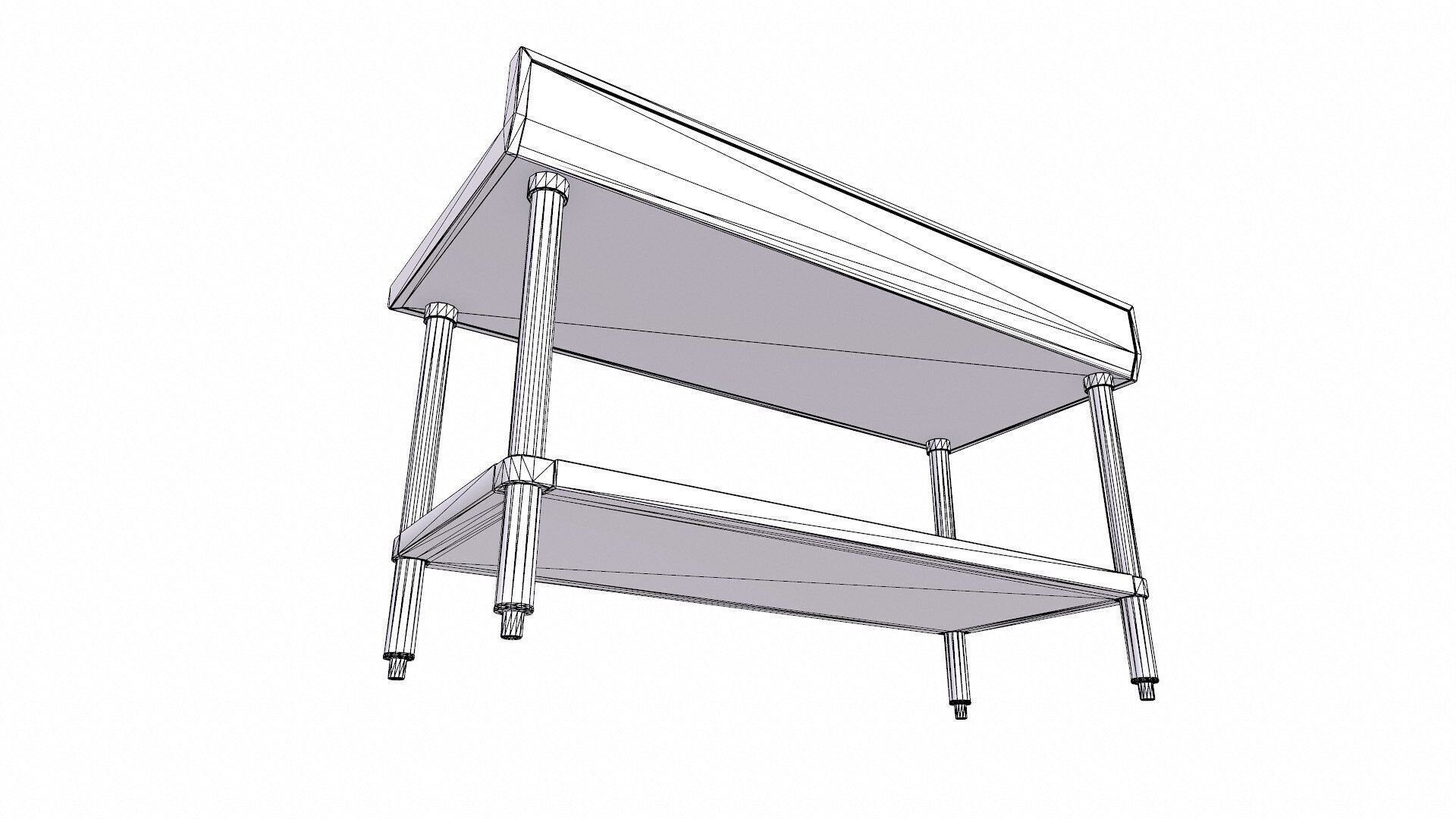 Old Metal Workbench Low-poly PBR Low-poly 3D model_16