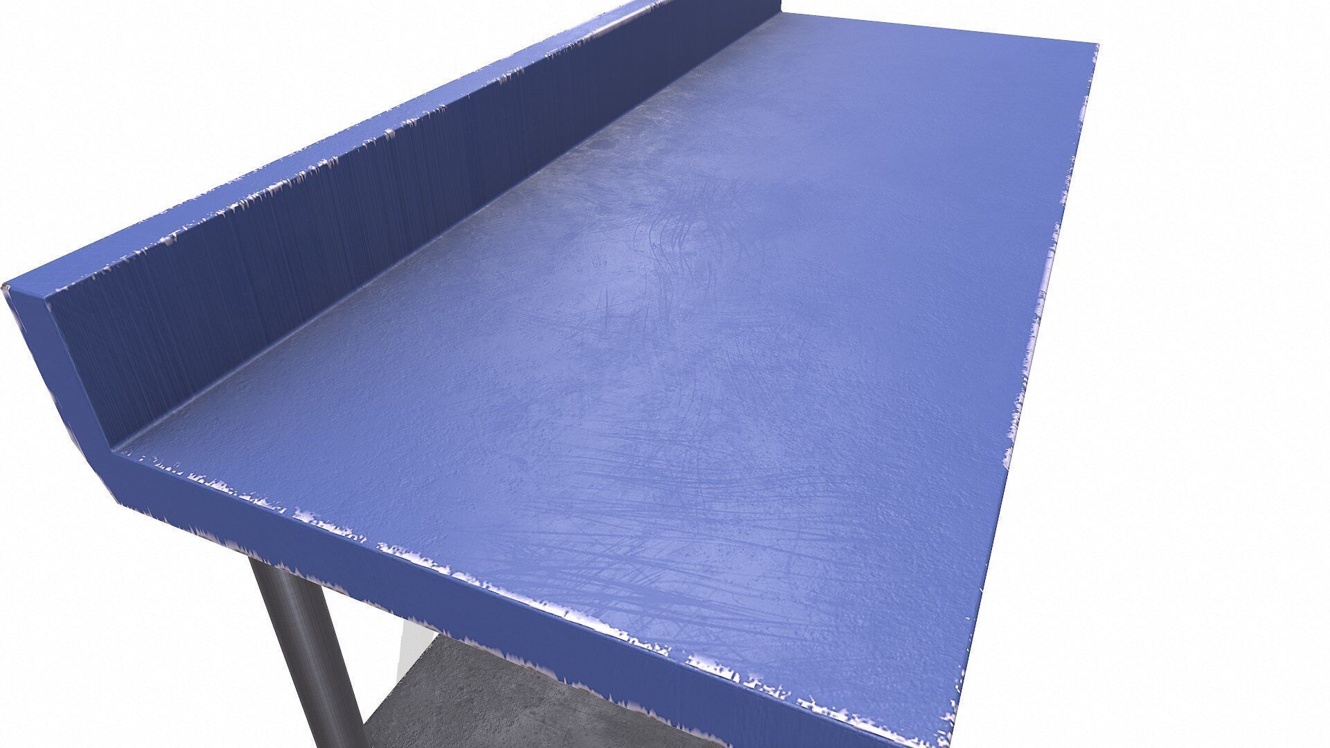 Old Metal Workbench Low-poly PBR Low-poly 3D model_11