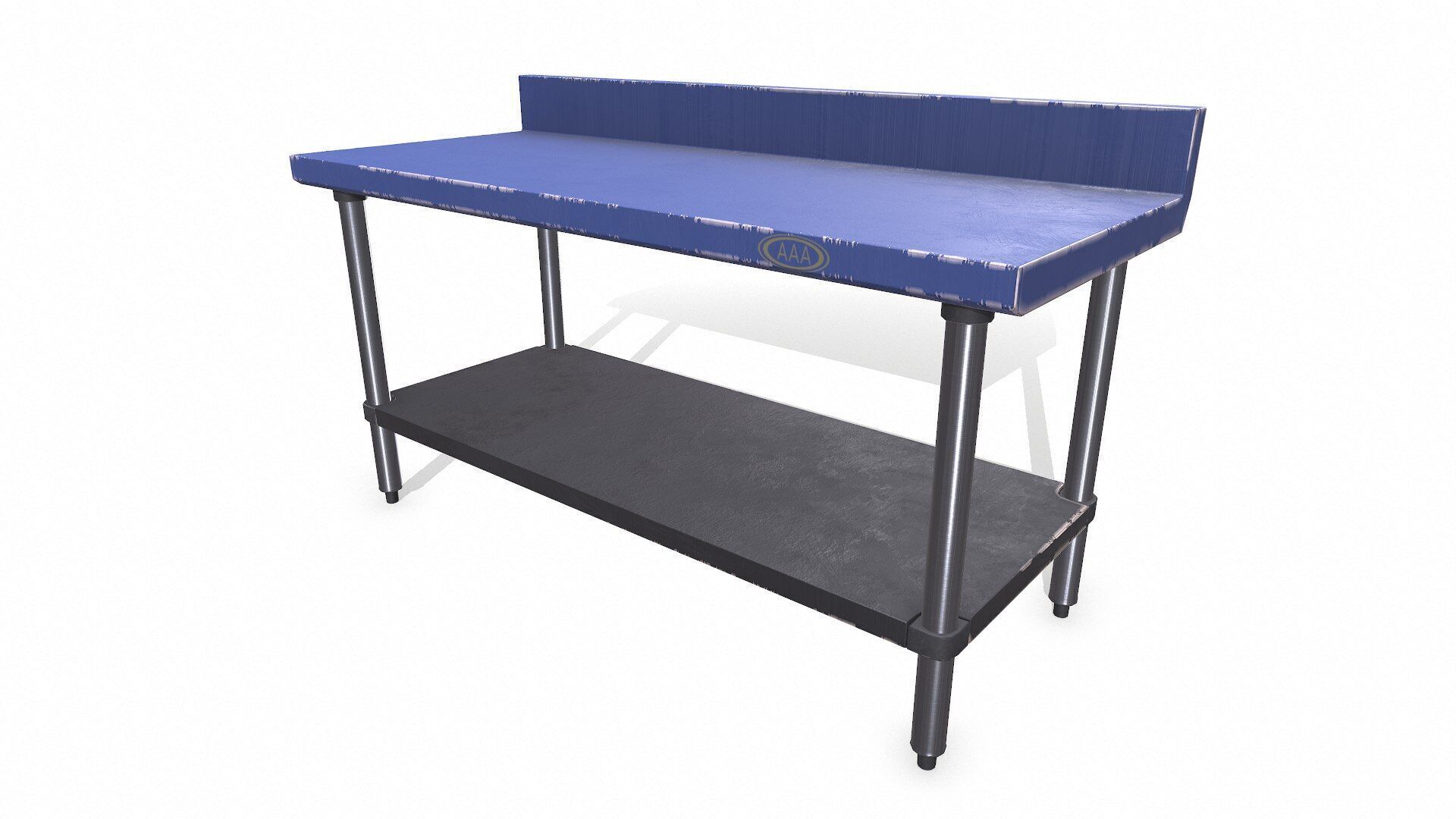 Old Metal Workbench Low-poly PBR Low-poly 3D model_4