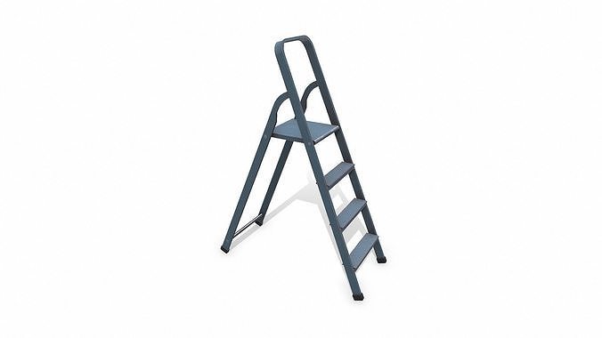 Old Metal Step Ladder Low-poly PBR Low-poly 3D model
