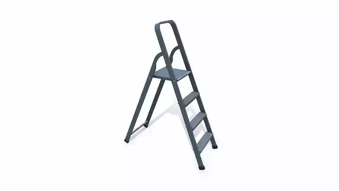 Old Metal Step Ladder Low-poly PBR