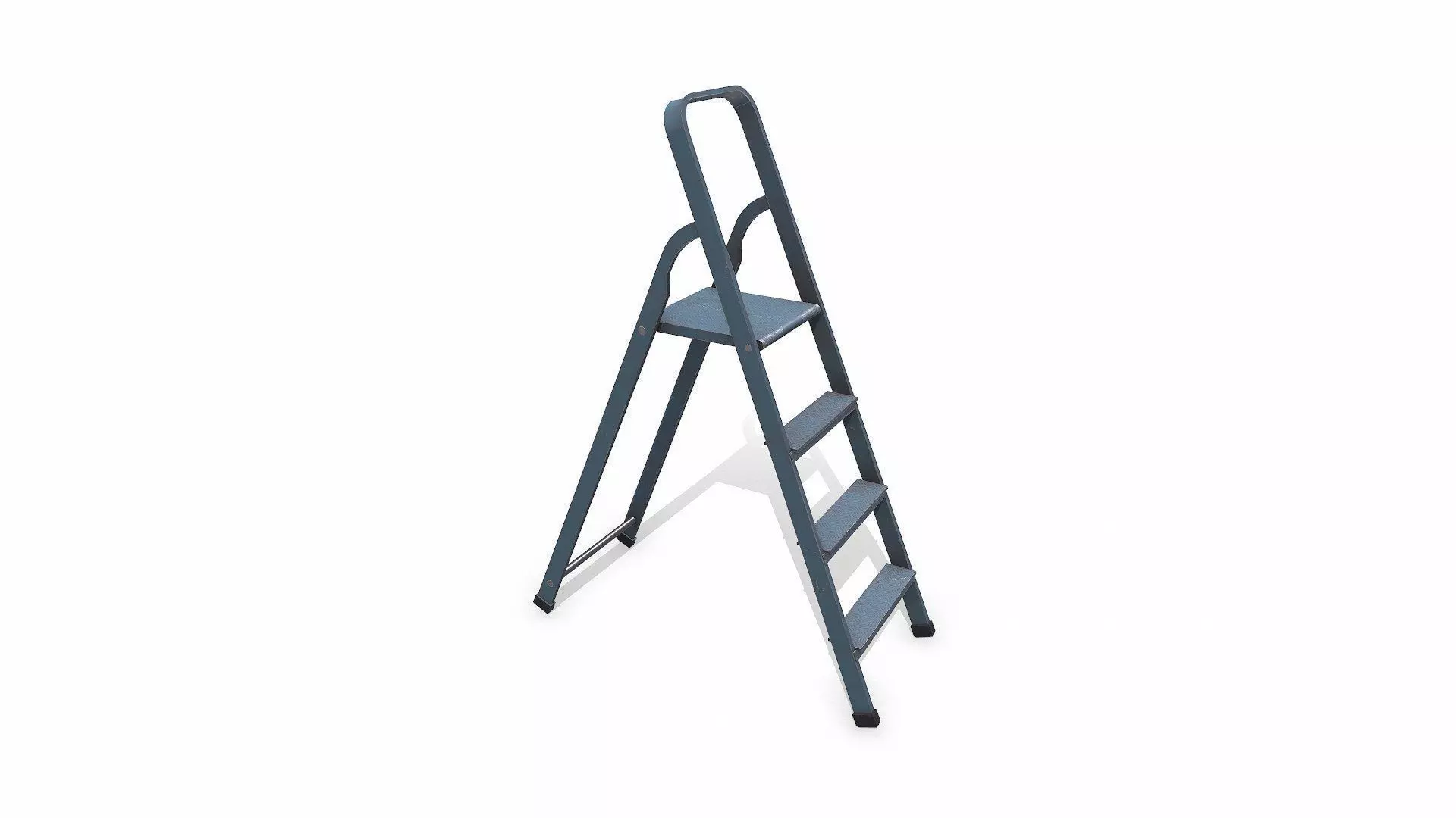 Old Metal Step Ladder Low-poly PBR Low-poly 3D model_0