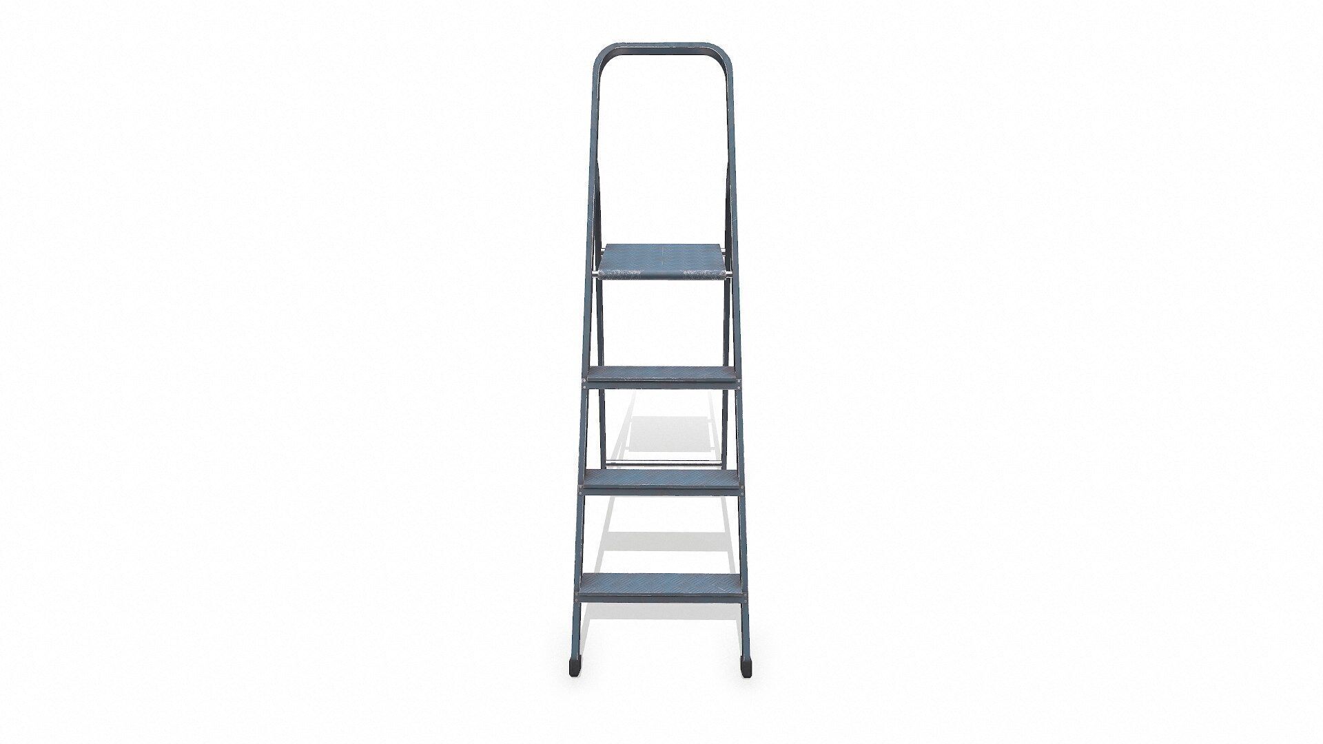 Old Metal Step Ladder Low-poly PBR Low-poly 3D model_3