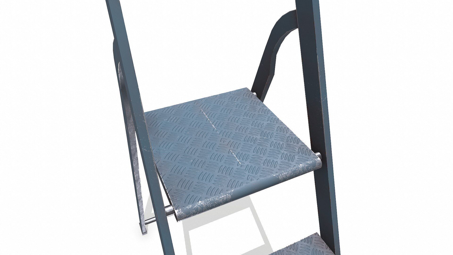 Old Metal Step Ladder Low-poly PBR Low-poly 3D model_6