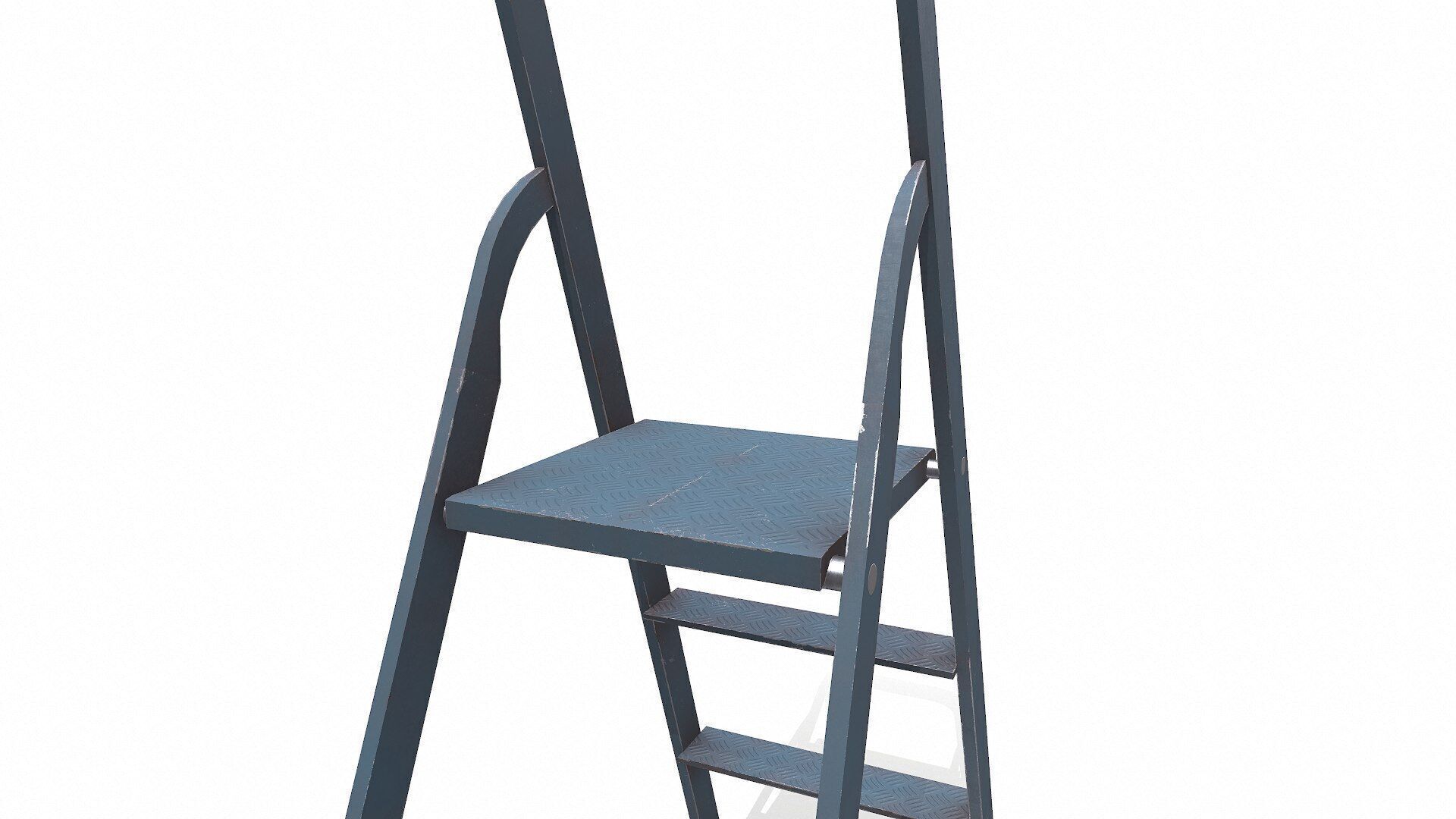 Old Metal Step Ladder Low-poly PBR Low-poly 3D model_9