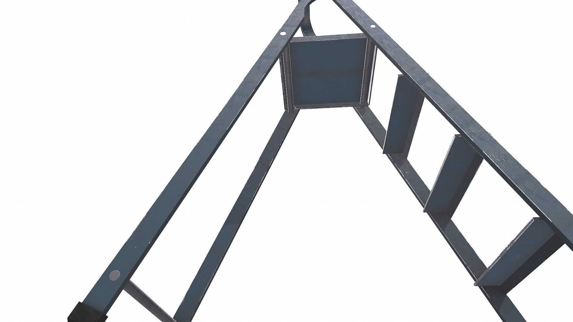 Old Metal Step Ladder Low-poly PBR Low-poly 3D model_8