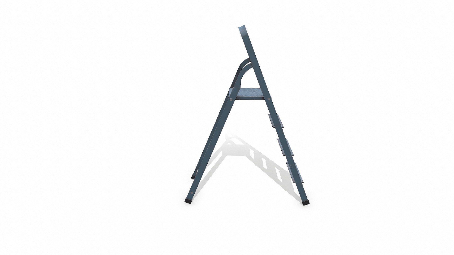 Old Metal Step Ladder Low-poly PBR Low-poly 3D model_11