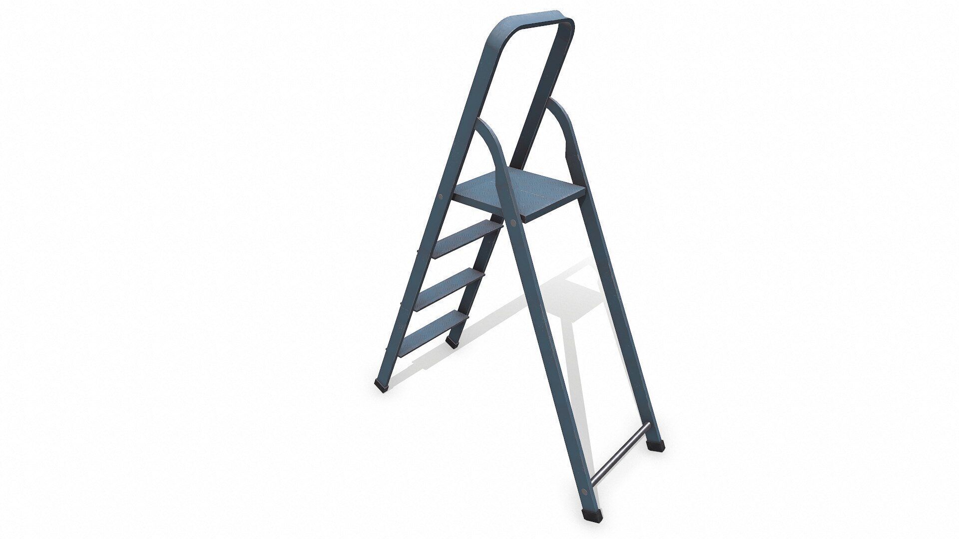 Old Metal Step Ladder Low-poly PBR Low-poly 3D model_5