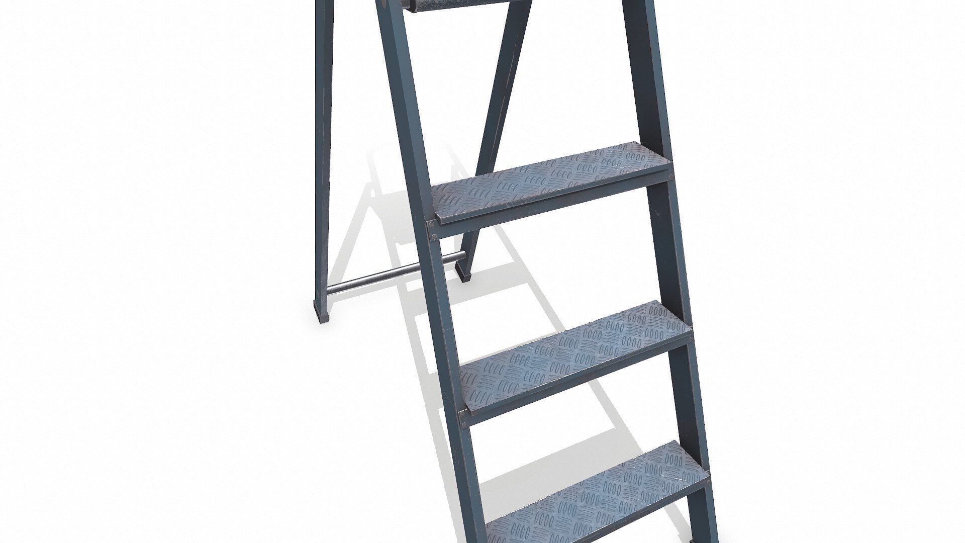 Old Metal Step Ladder Low-poly PBR Low-poly 3D model_7